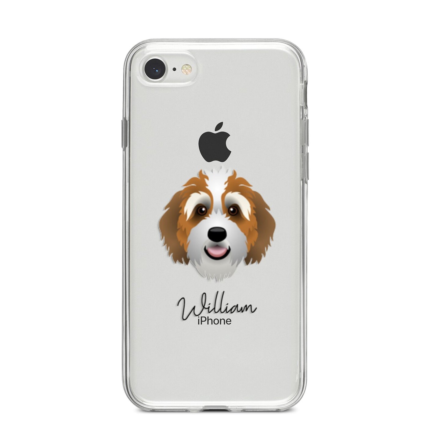Bernedoodle Personalised iPhone 8 Bumper Case on Silver iPhone