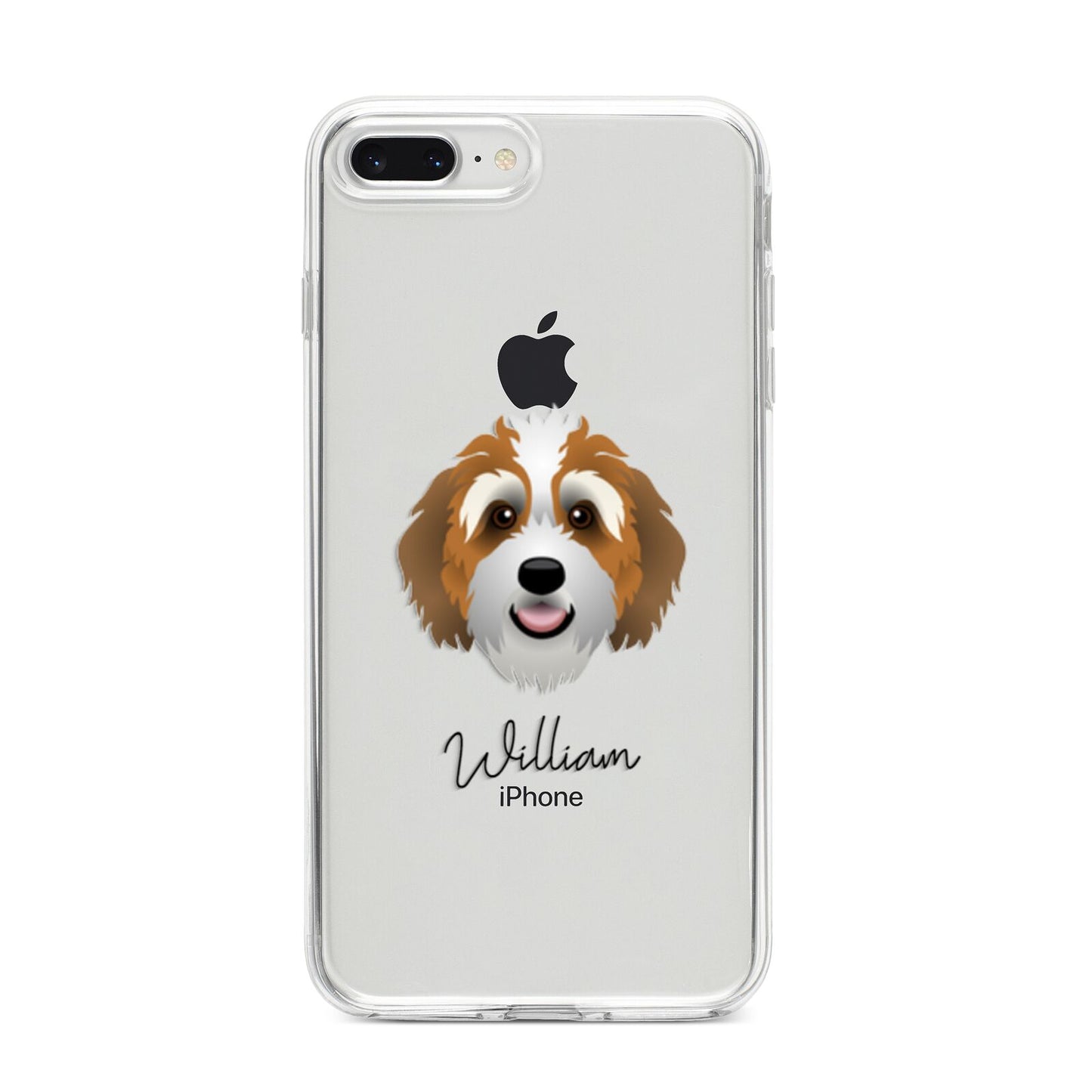 Bernedoodle Personalised iPhone 8 Plus Bumper Case on Silver iPhone