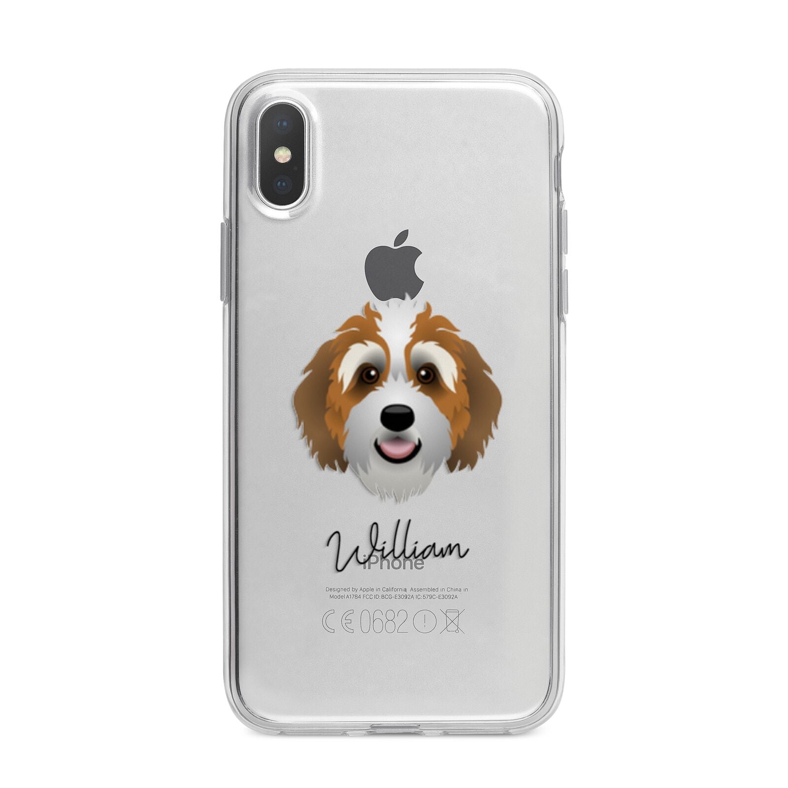 Bernedoodle Personalised iPhone X Bumper Case on Silver iPhone Alternative Image 1