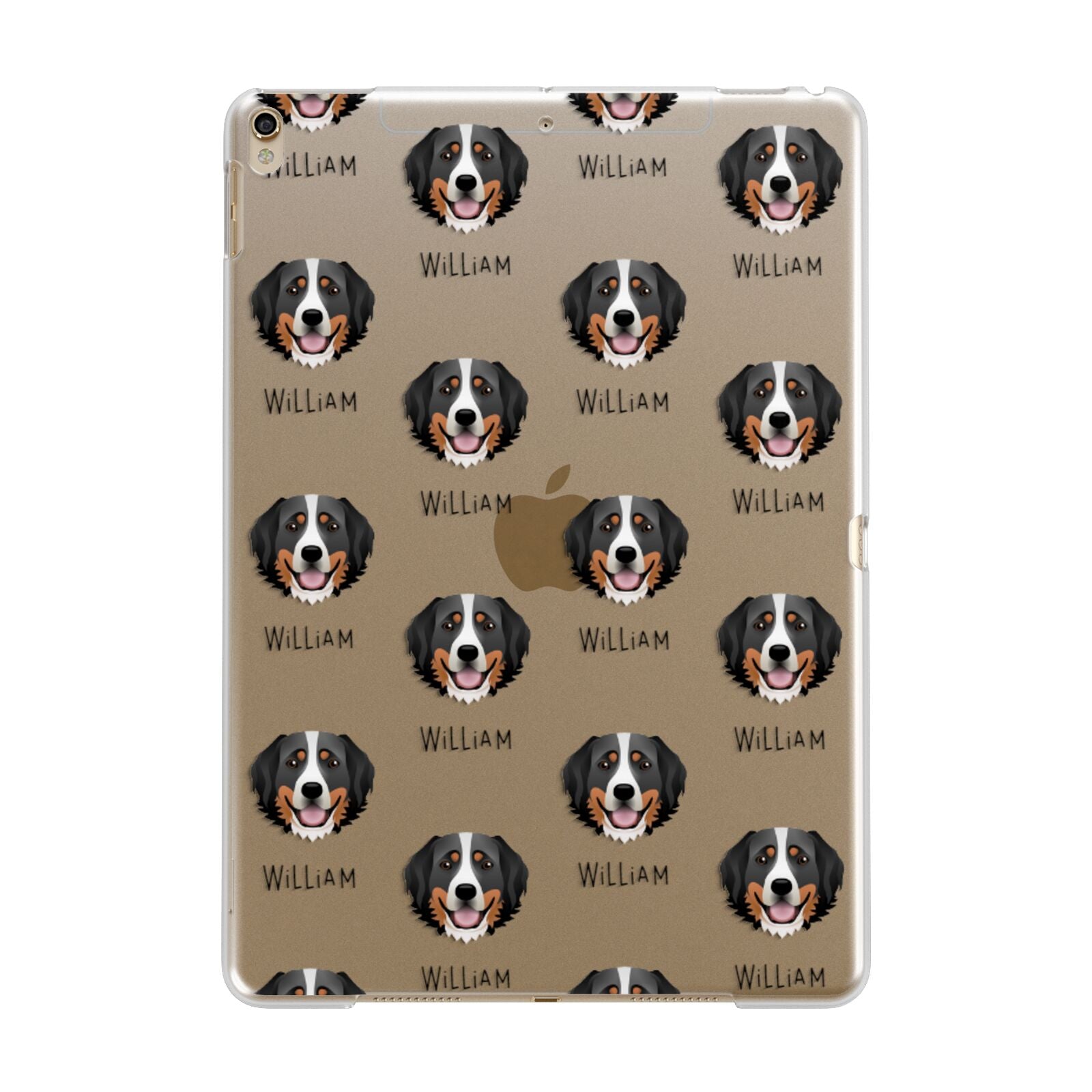 Bernese Mountain Dog Icon with Name Apple iPad Gold Case