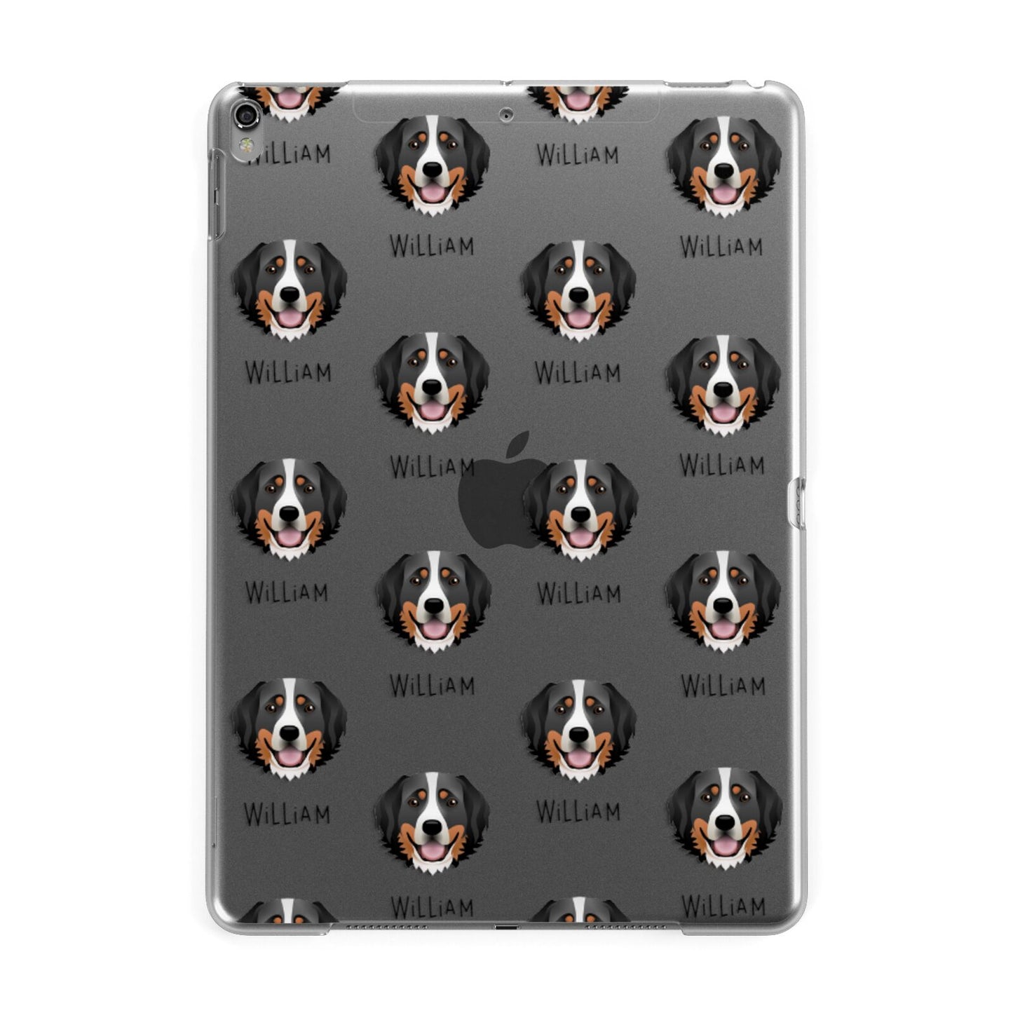 Bernese Mountain Dog Icon with Name Apple iPad Grey Case