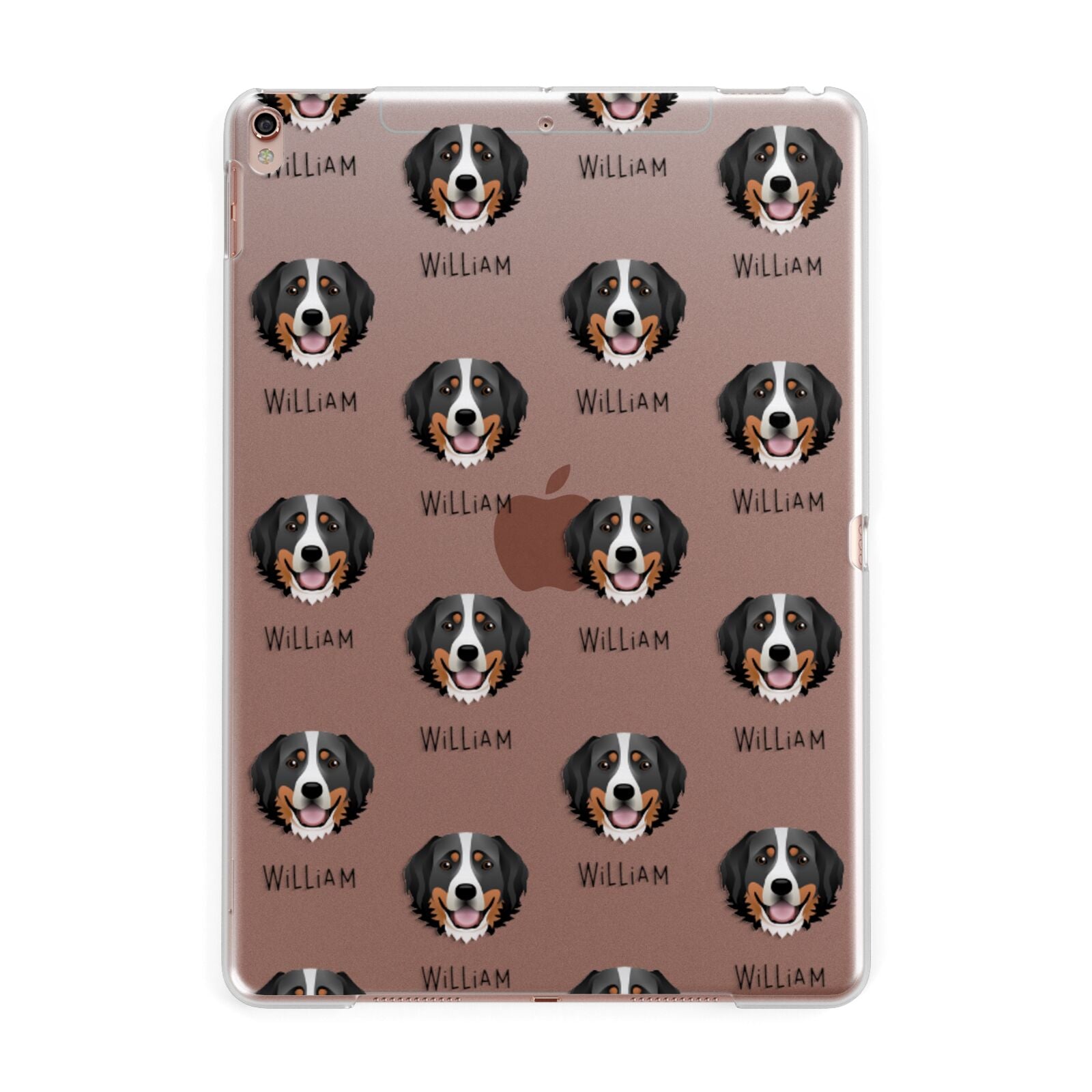 Bernese Mountain Dog Icon with Name Apple iPad Rose Gold Case