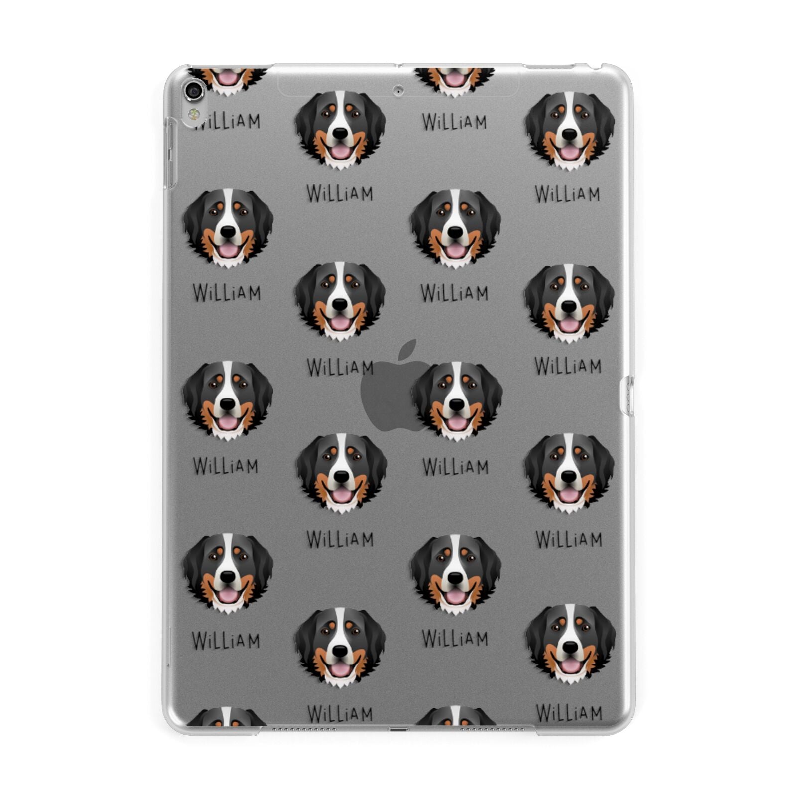 Bernese Mountain Dog Icon with Name Apple iPad Silver Case