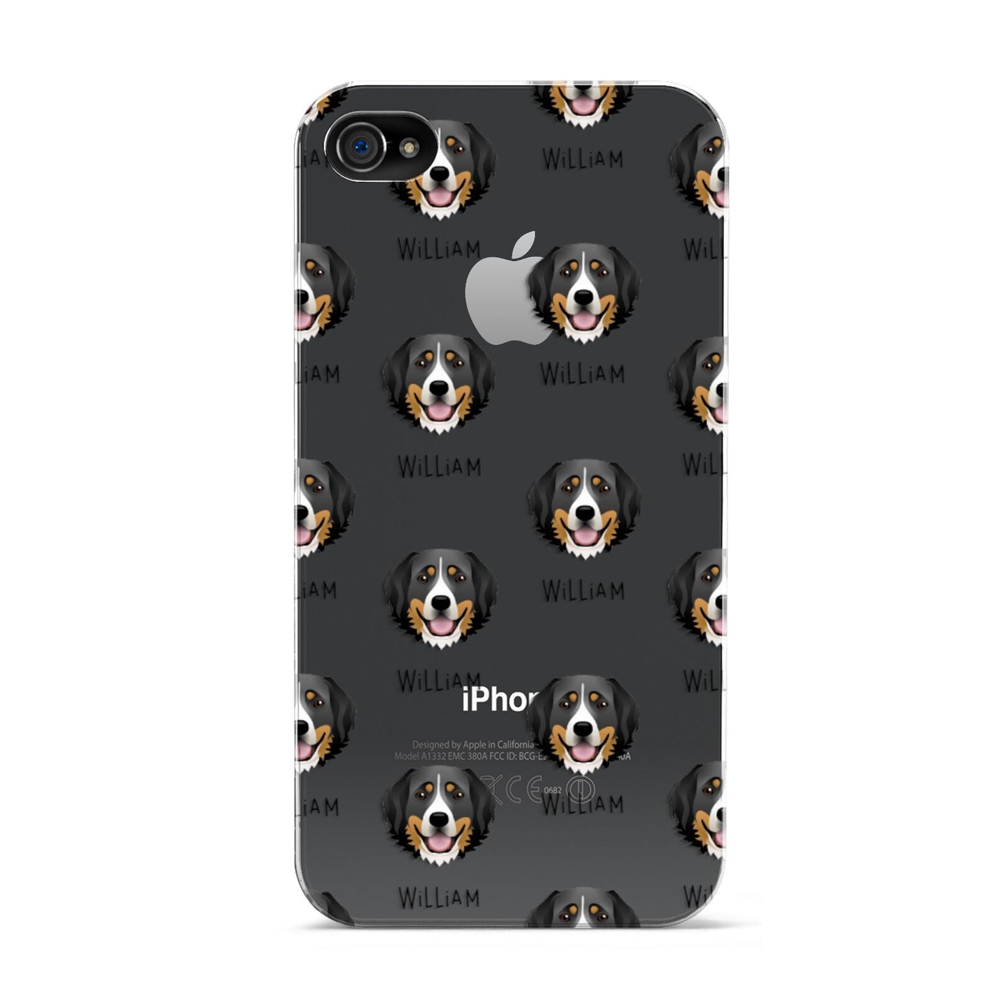 Bernese Mountain Dog Icon with Name Apple iPhone 4s Case