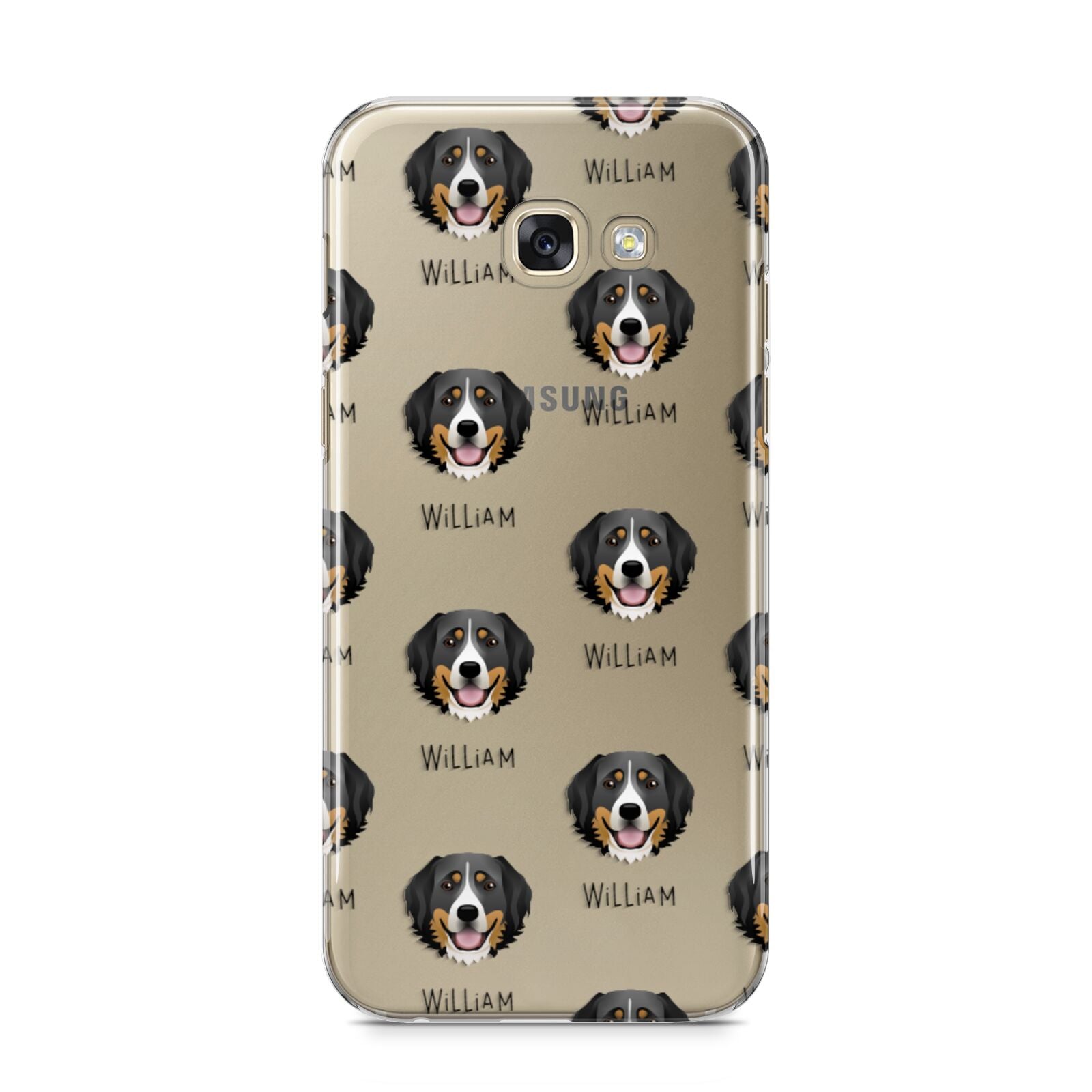Bernese Mountain Dog Icon with Name Samsung Galaxy A5 2017 Case on gold phone