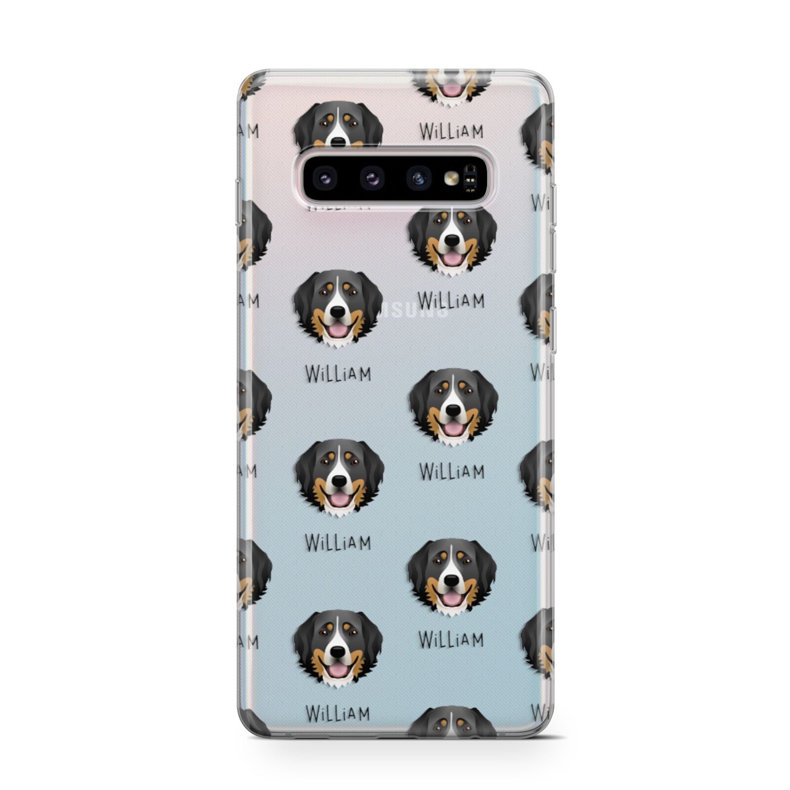 Bernese Mountain Dog Icon with Name Samsung Galaxy S10 Case