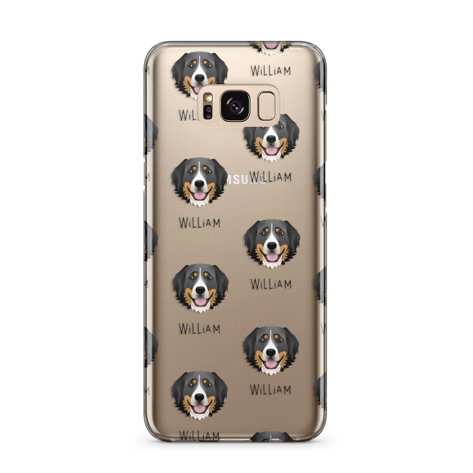 Bernese Mountain Dog Icon with Name Samsung Galaxy S8 Plus Case