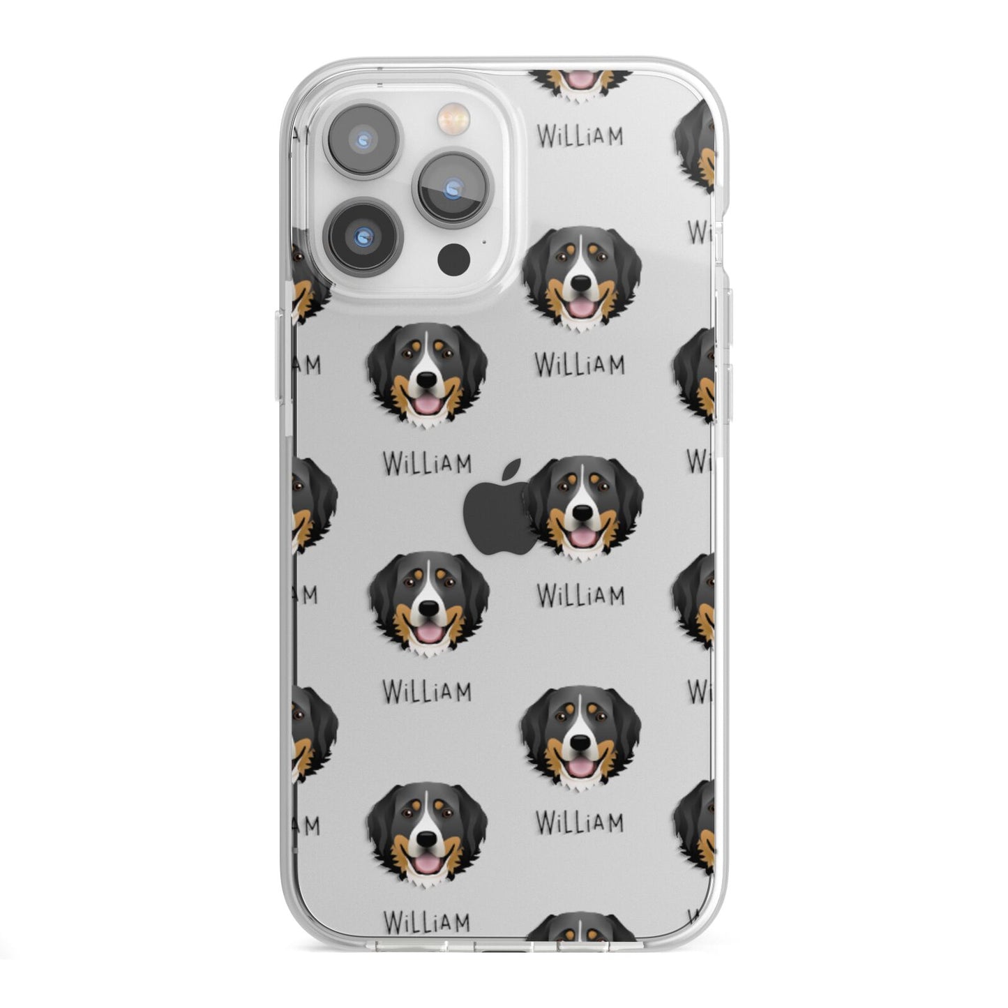 Bernese Mountain Dog Icon with Name iPhone 13 Pro Max TPU Impact Case with White Edges
