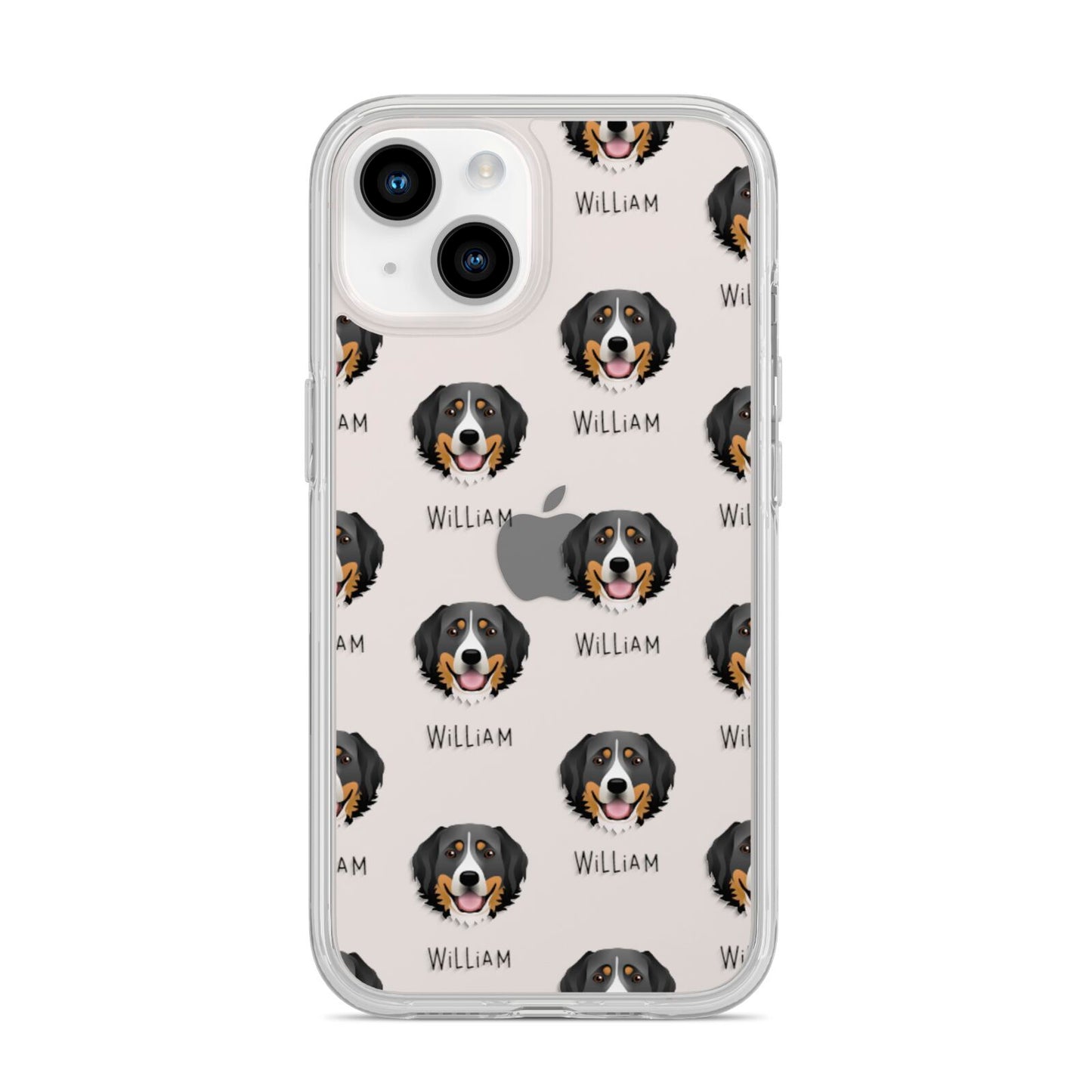 Bernese Mountain Dog Icon with Name iPhone 14 Clear Tough Case Starlight