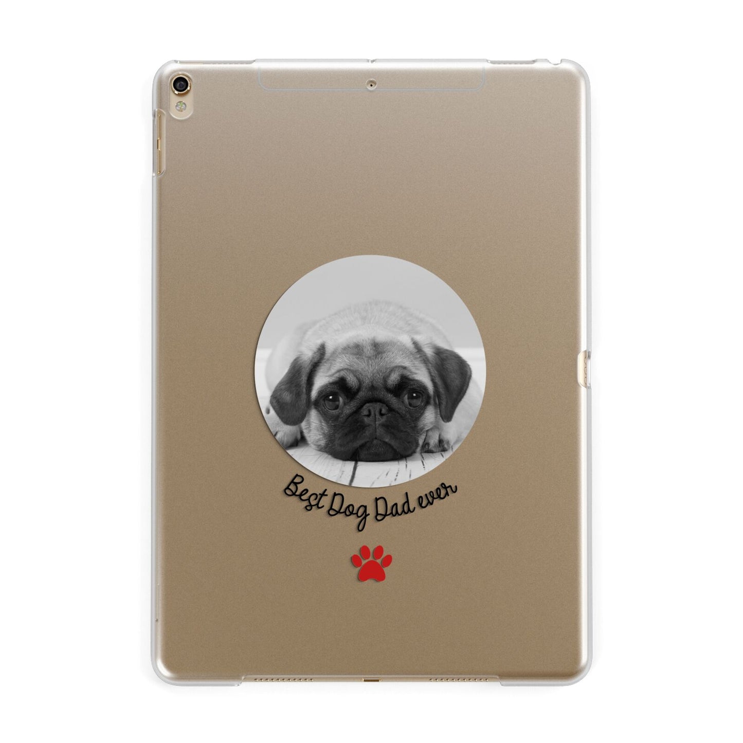 Best Dog Dad Ever Photo Upload Apple iPad Gold Case