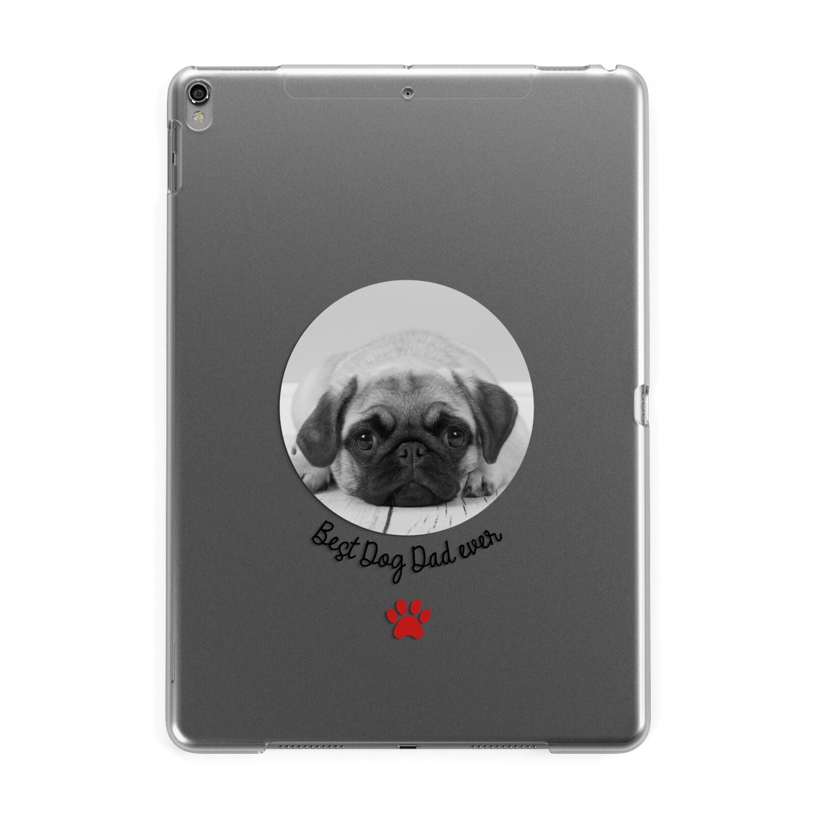 Best Dog Dad Ever Photo Upload Apple iPad Grey Case