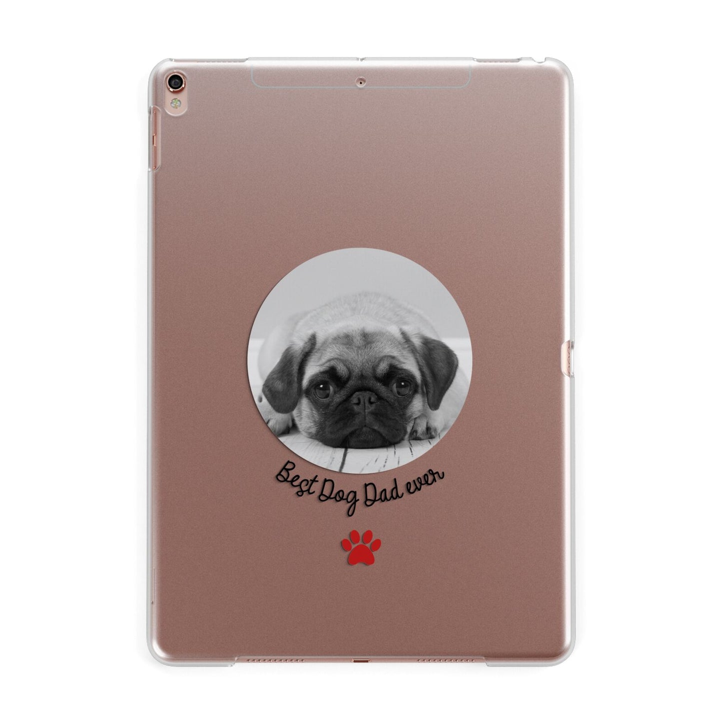 Best Dog Dad Ever Photo Upload Apple iPad Rose Gold Case