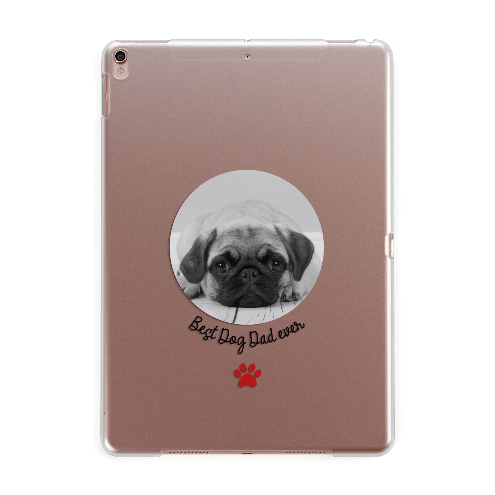 Best Dog Dad Ever Photo Upload Apple iPad Rose Gold Case