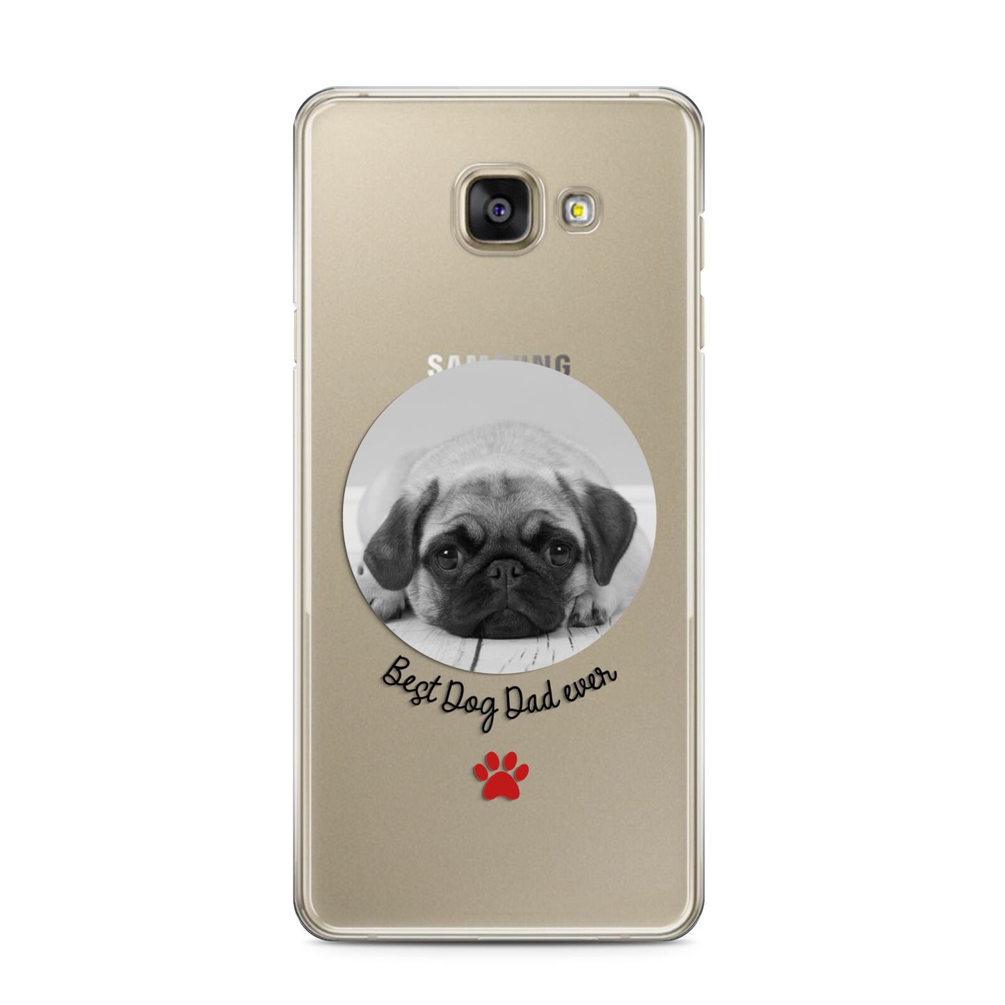 Best Dog Dad Ever Photo Upload Samsung Galaxy A3 2016 Case on gold phone