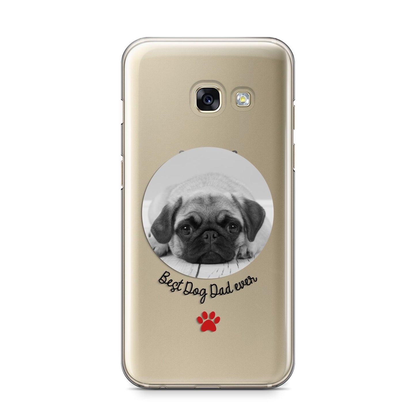 Best Dog Dad Ever Photo Upload Samsung Galaxy A3 2017 Case on gold phone