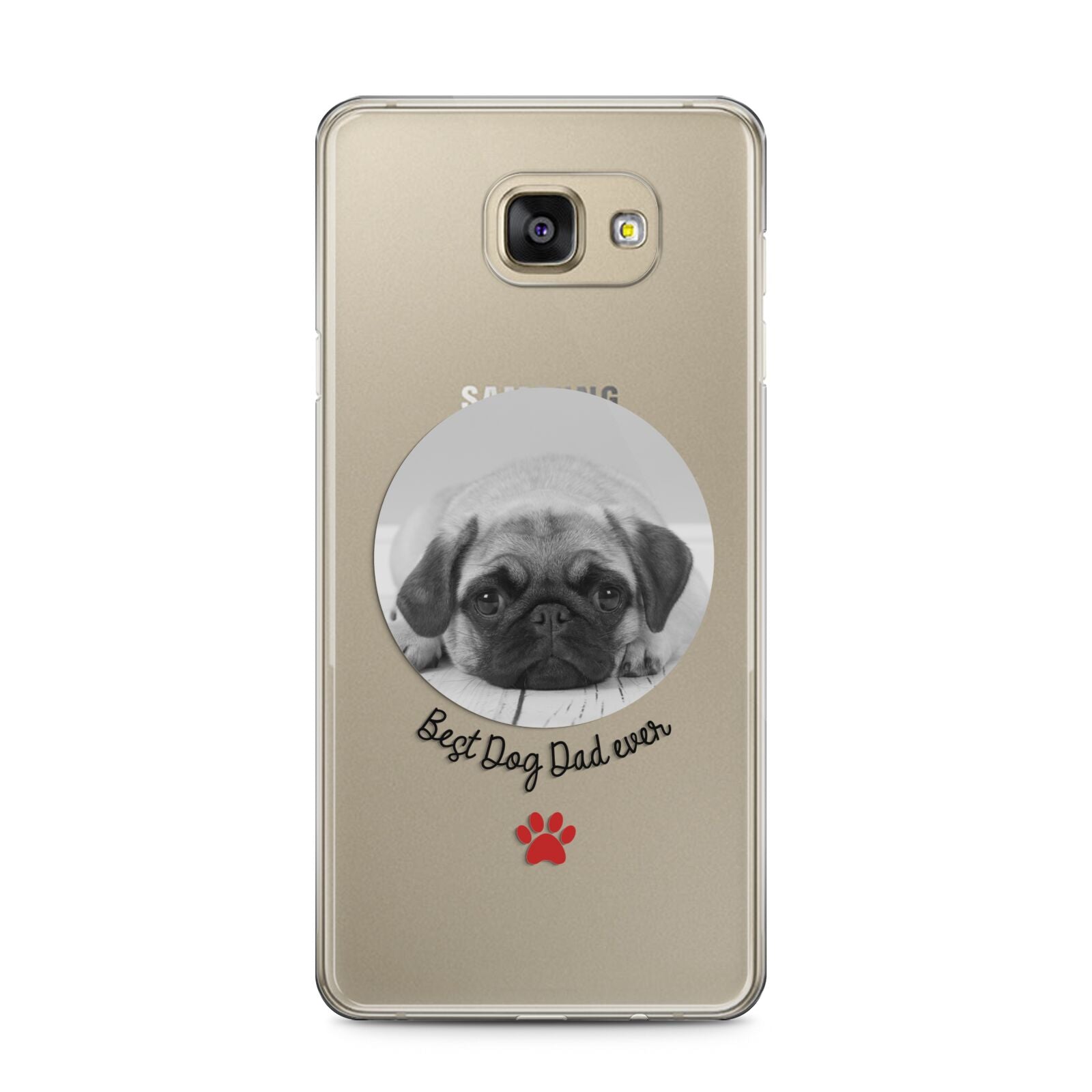 Best Dog Dad Ever Photo Upload Samsung Galaxy A5 2016 Case on gold phone
