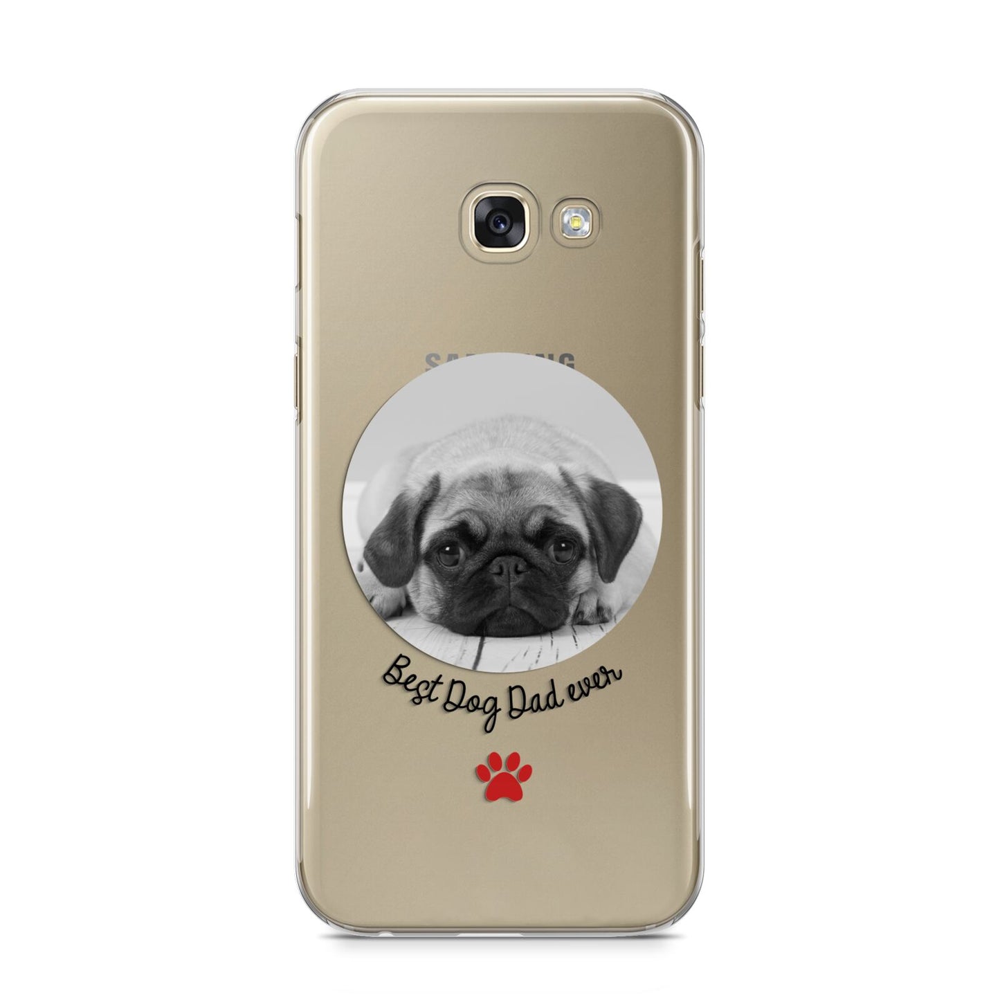 Best Dog Dad Ever Photo Upload Samsung Galaxy A5 2017 Case on gold phone