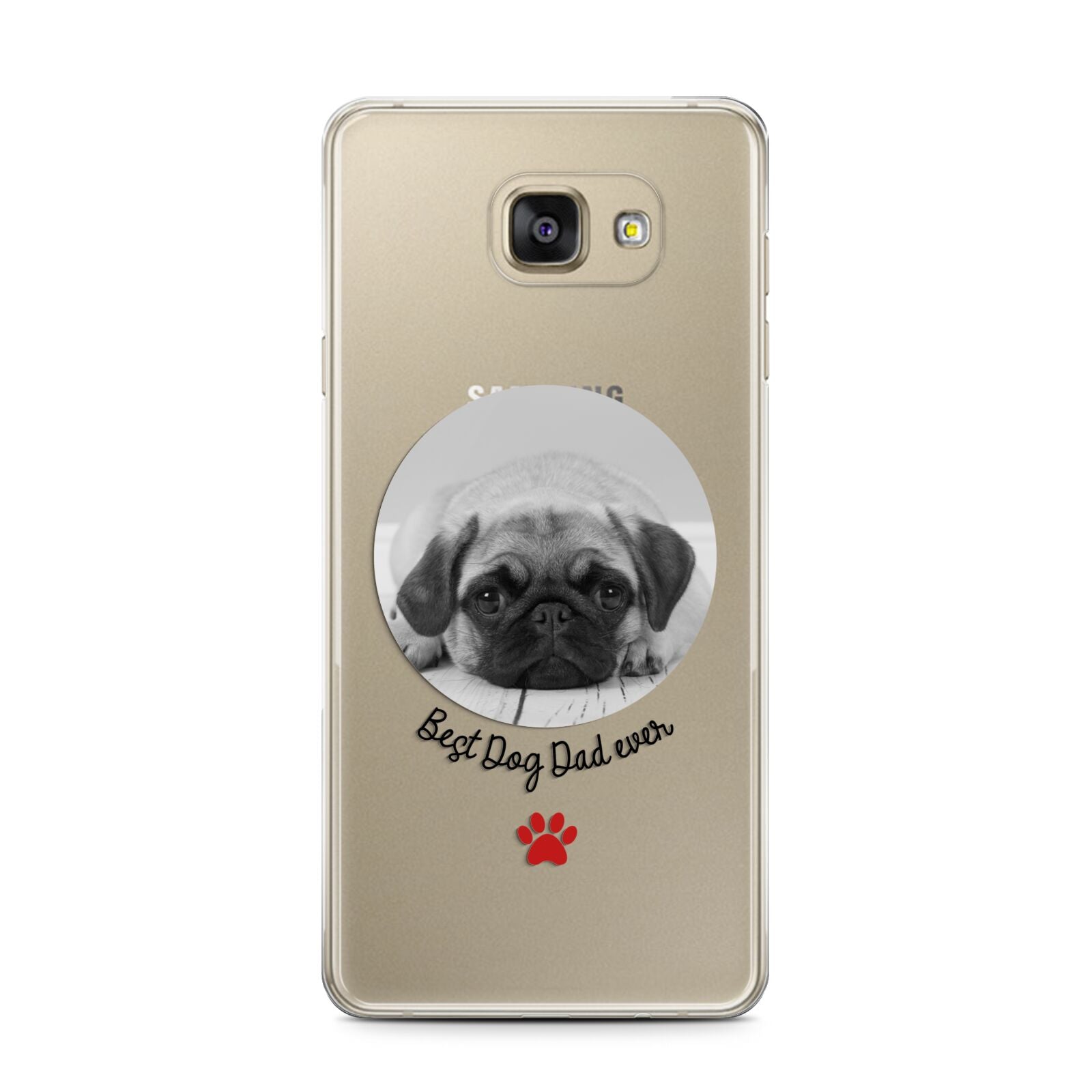 Best Dog Dad Ever Photo Upload Samsung Galaxy A7 2016 Case on gold phone
