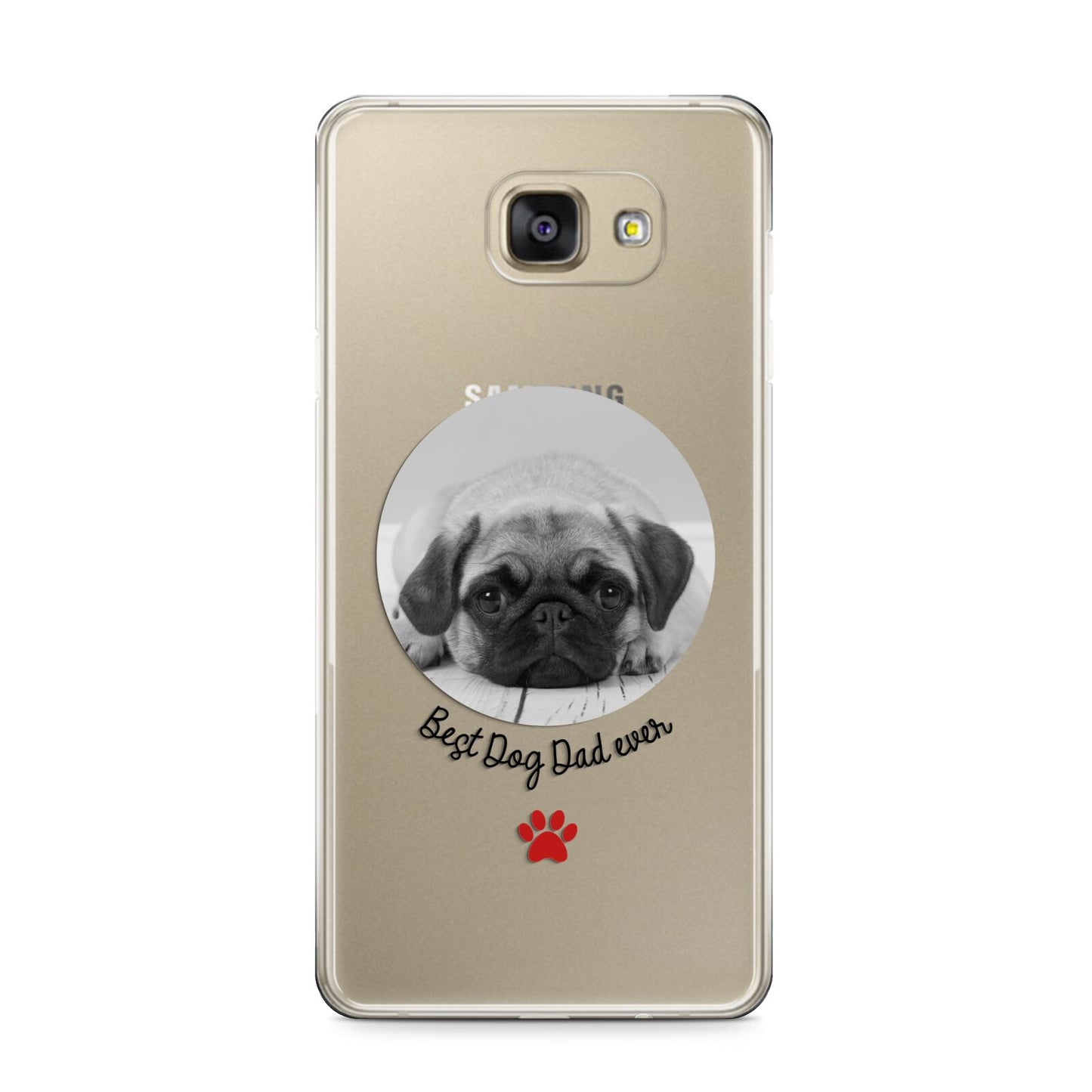 Best Dog Dad Ever Photo Upload Samsung Galaxy A9 2016 Case on gold phone