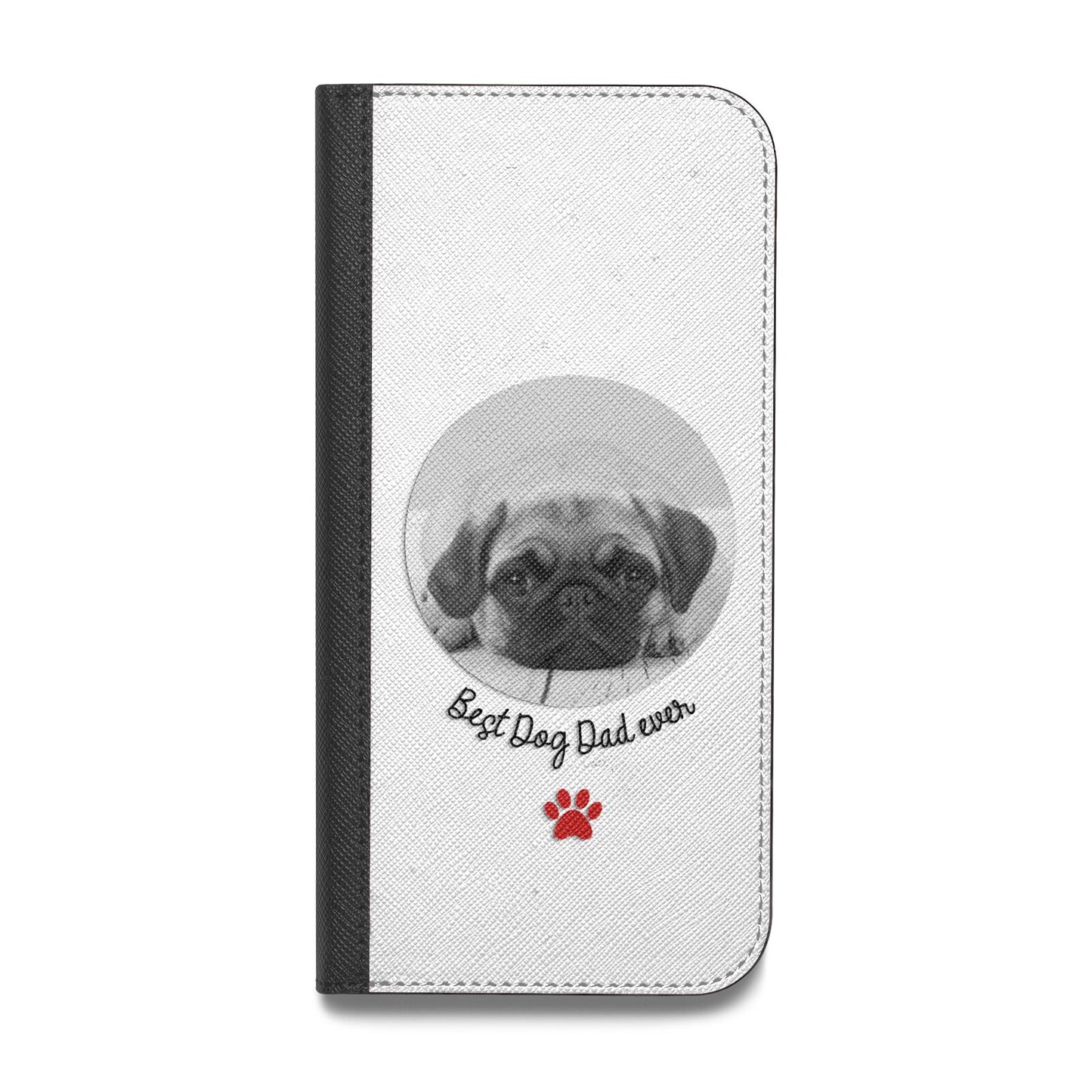 Best Dog Dad Ever Photo Upload Vegan Leather Flip iPhone Case