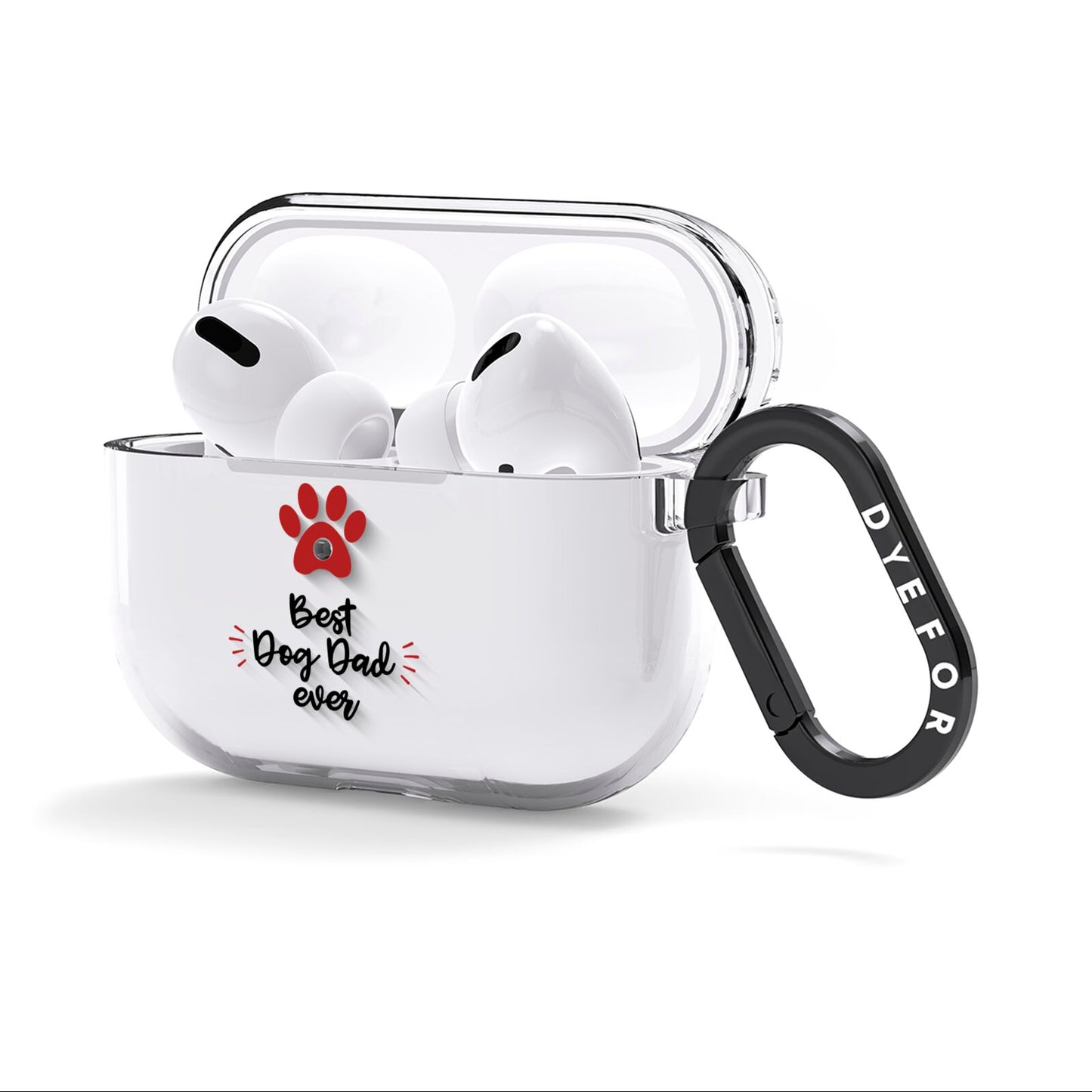 Best Dog Dad Paws AirPods Clear Case 3rd Gen Side Image