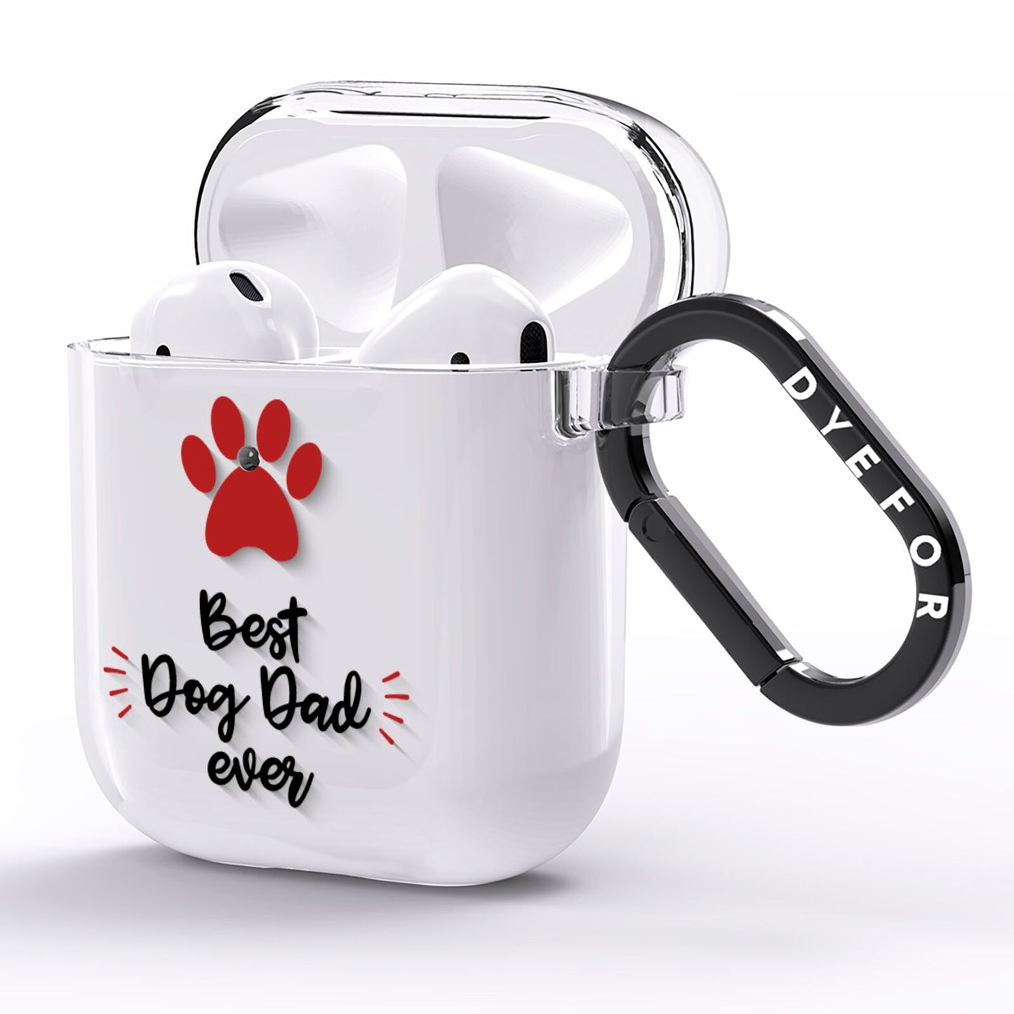 Best Dog Dad Paws AirPods Clear Case Side Image