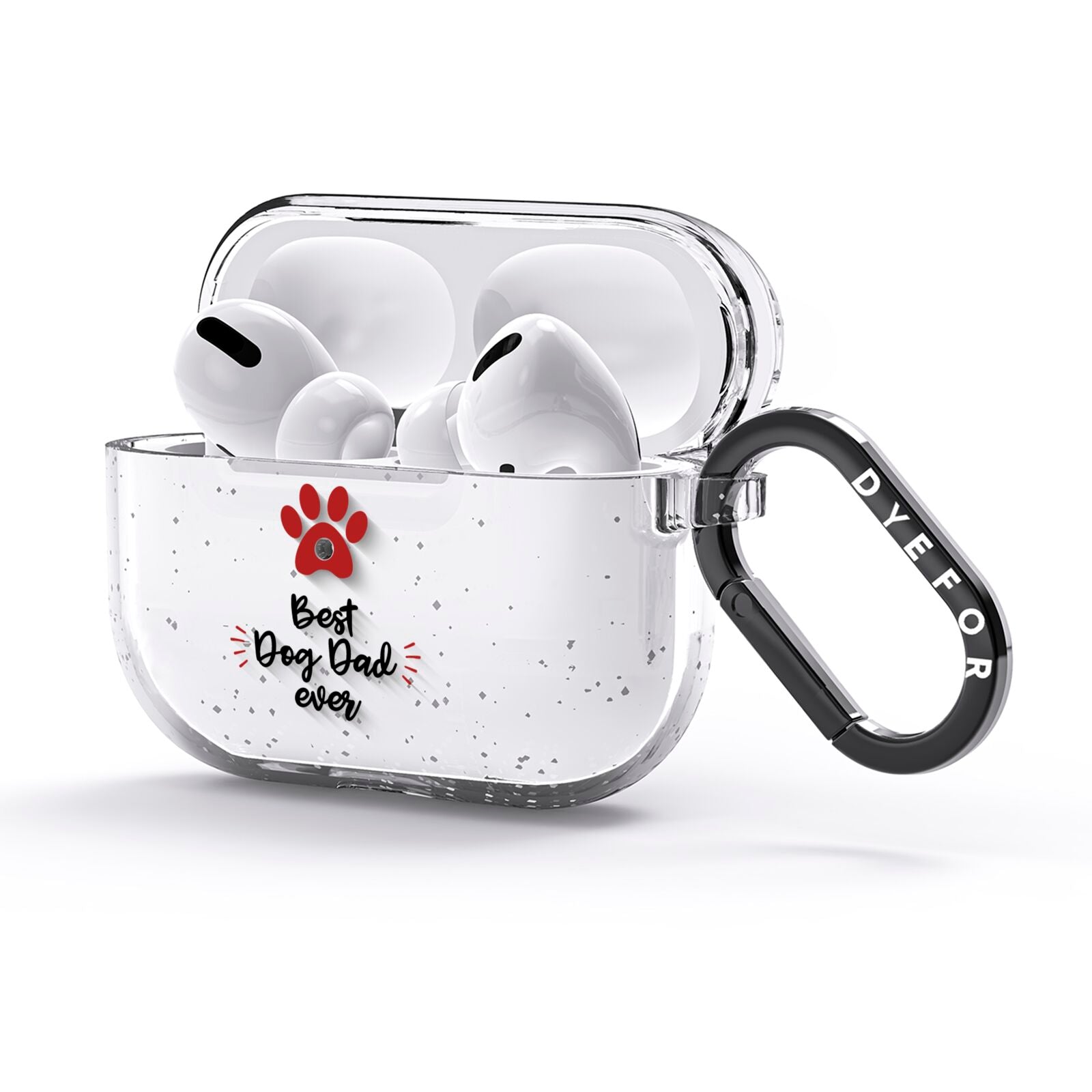 Best Dog Dad Paws AirPods Glitter Case 3rd Gen Side Image