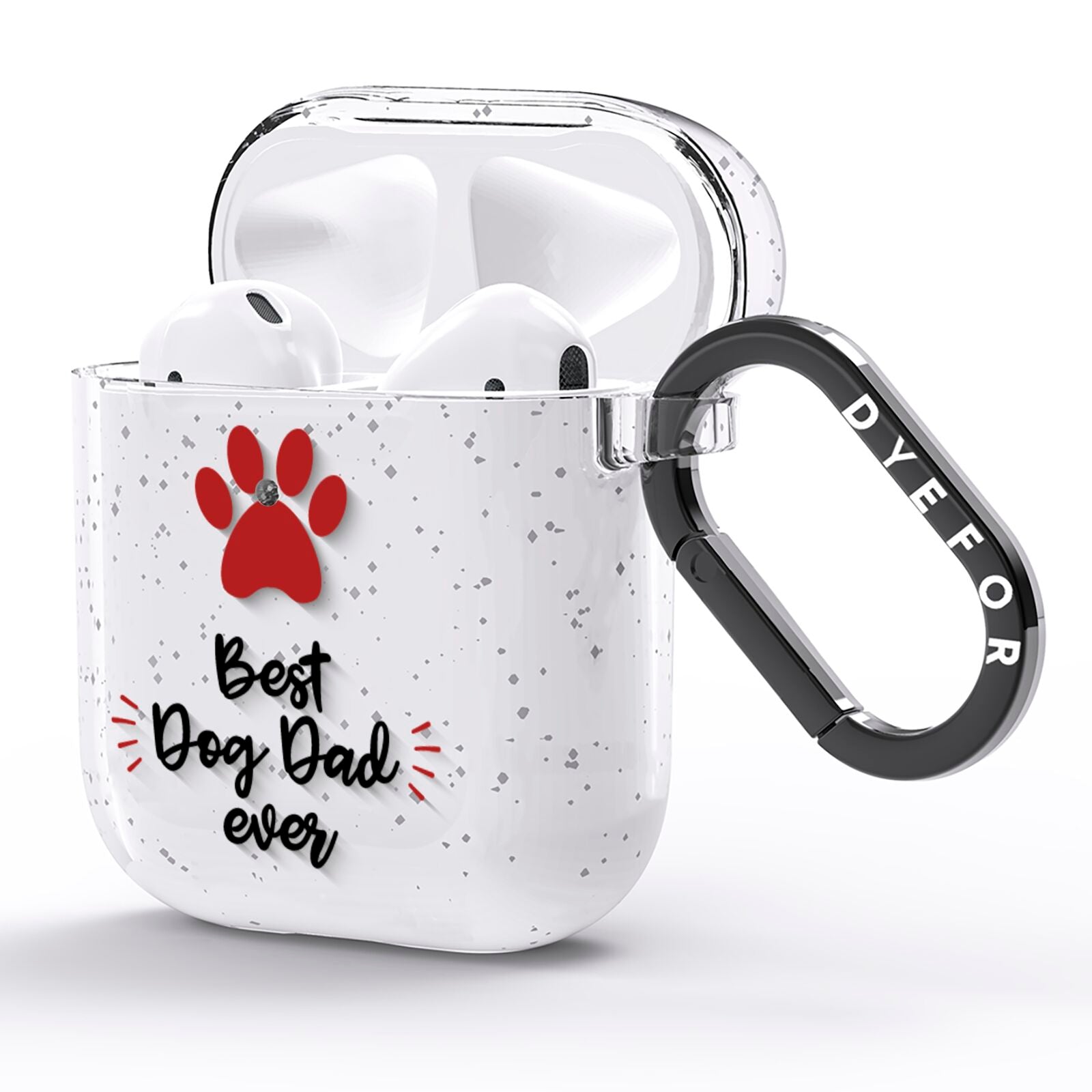 Best Dog Dad Paws AirPods Glitter Case Side Image