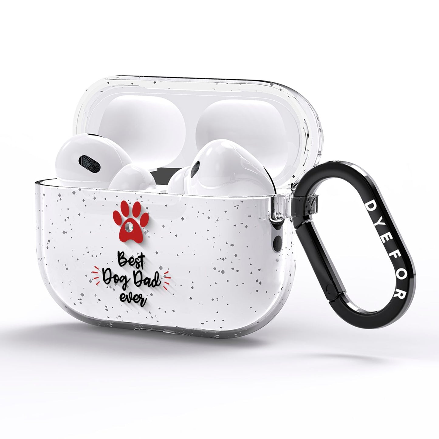 Best Dog Dad Paws AirPods Pro Glitter Case Side Image