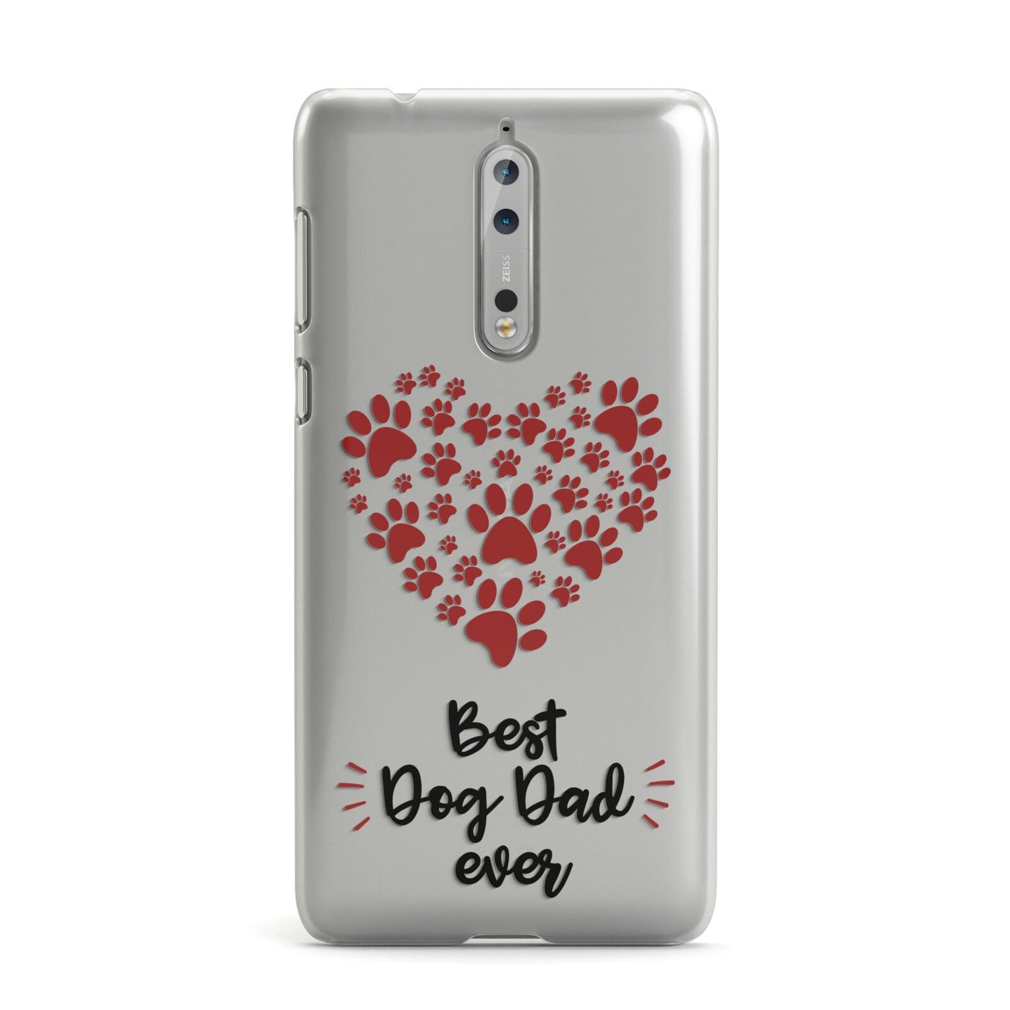 Clear Best Dog Dad Paws Nokia Case