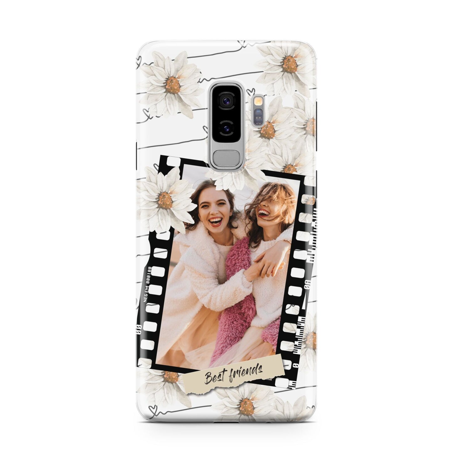 Best Friend Photo Samsung Galaxy S9 Plus Case on Silver phone