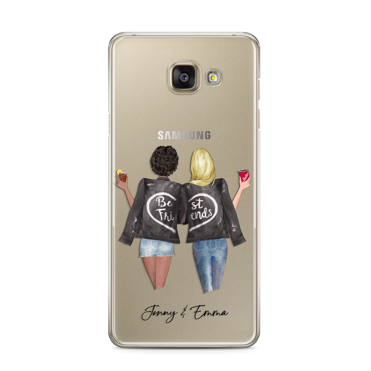 Best Friends Samsung Galaxy A3 2016 Case on gold phone