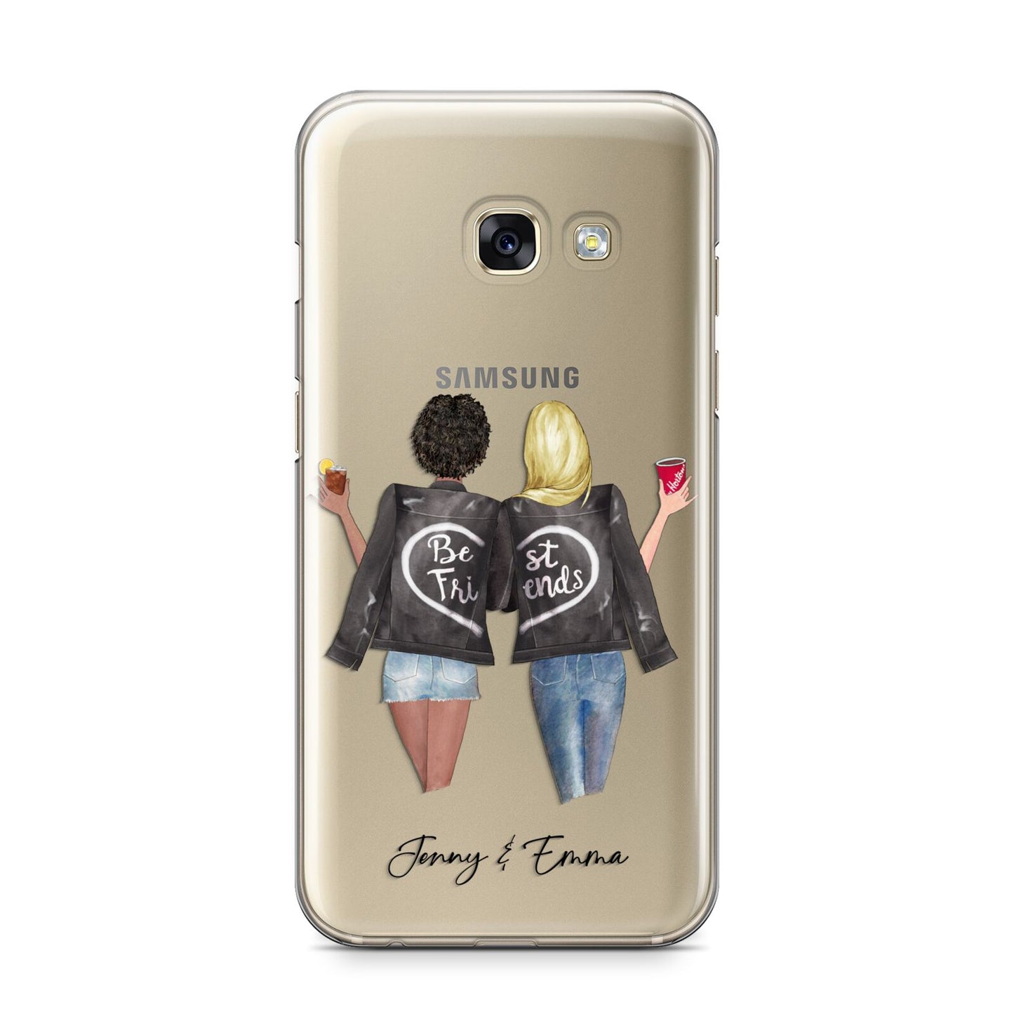 Best Friends Samsung Galaxy A3 2017 Case on gold phone