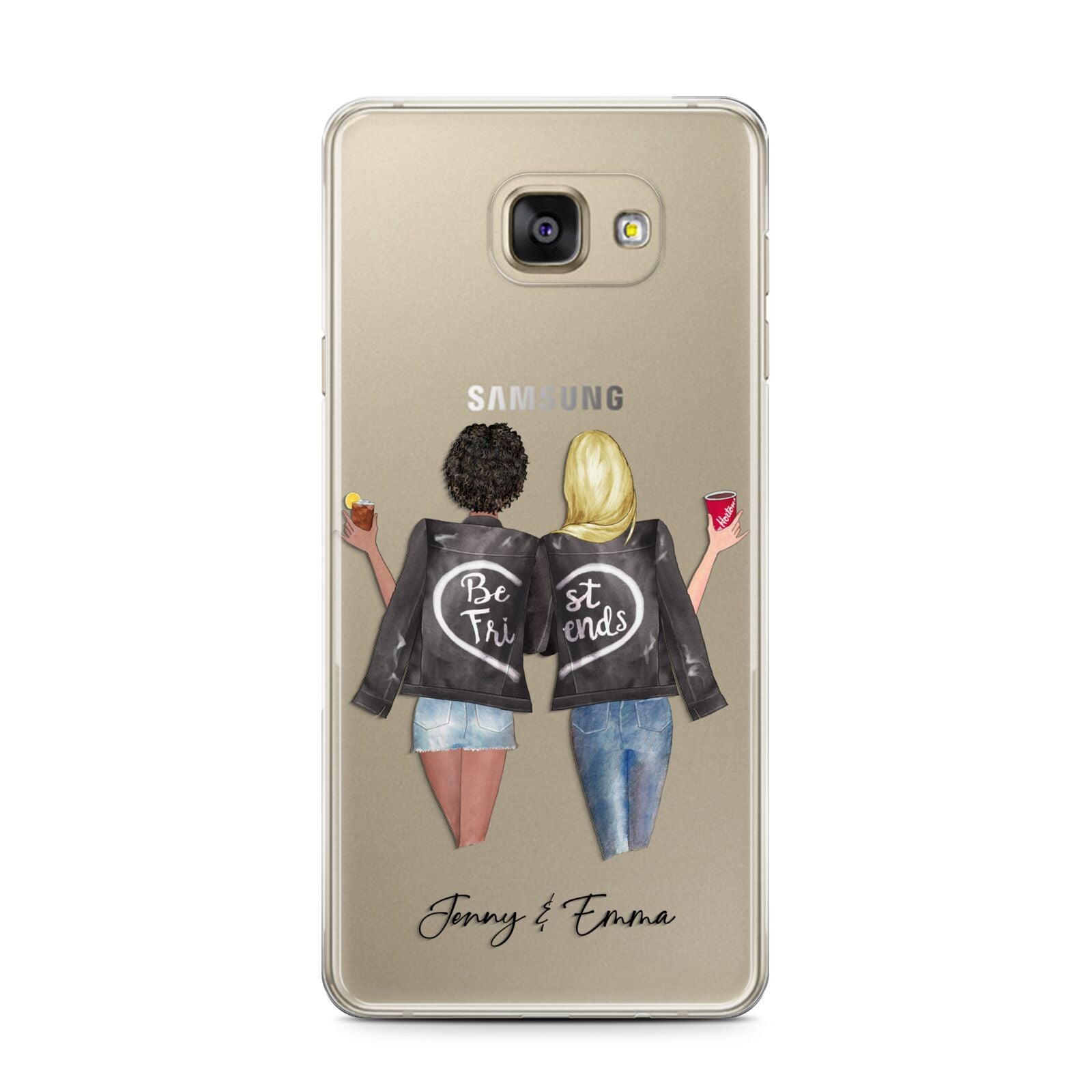 Best Friends Samsung Galaxy A7 2016 Case on gold phone