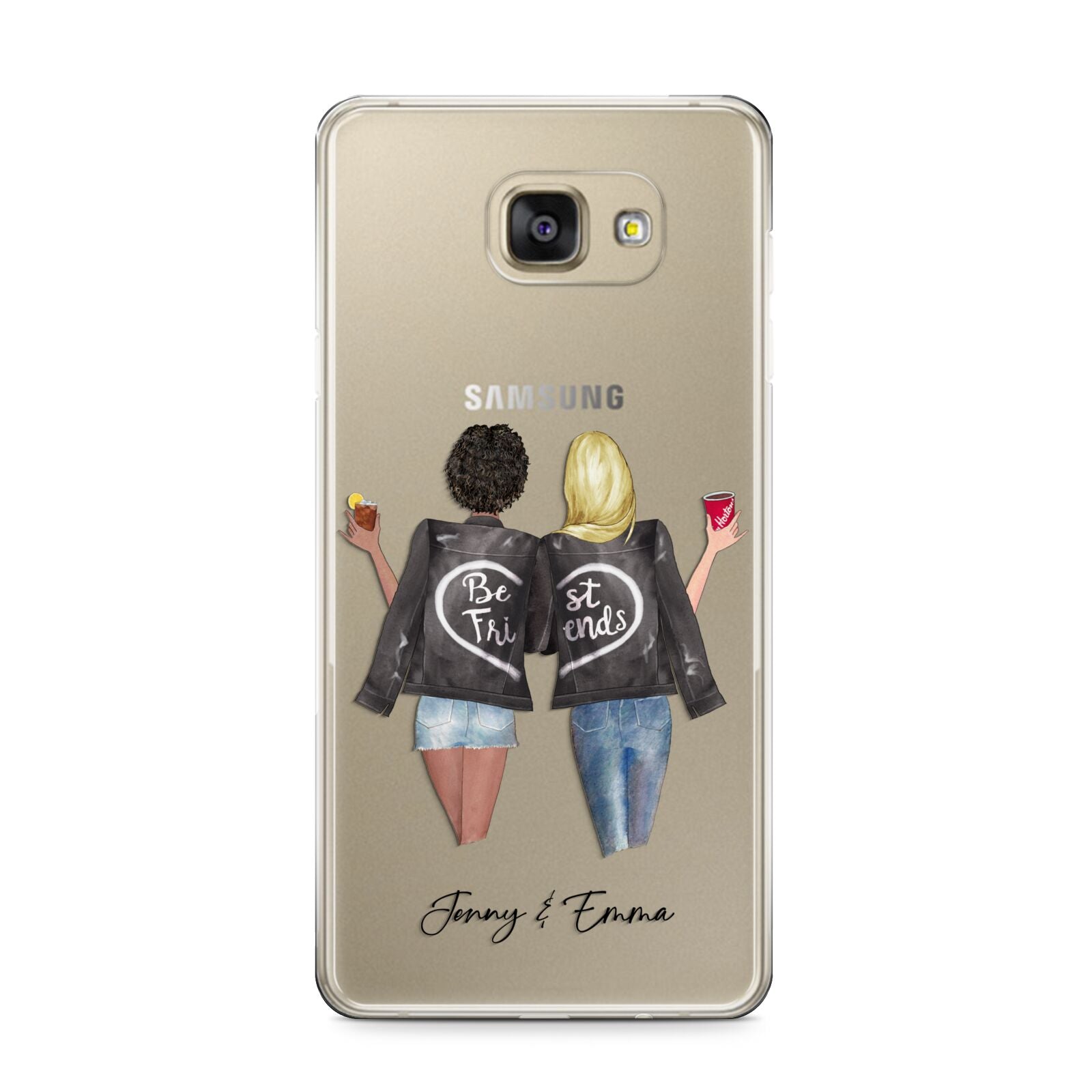 Best Friends Samsung Galaxy A9 2016 Case on gold phone