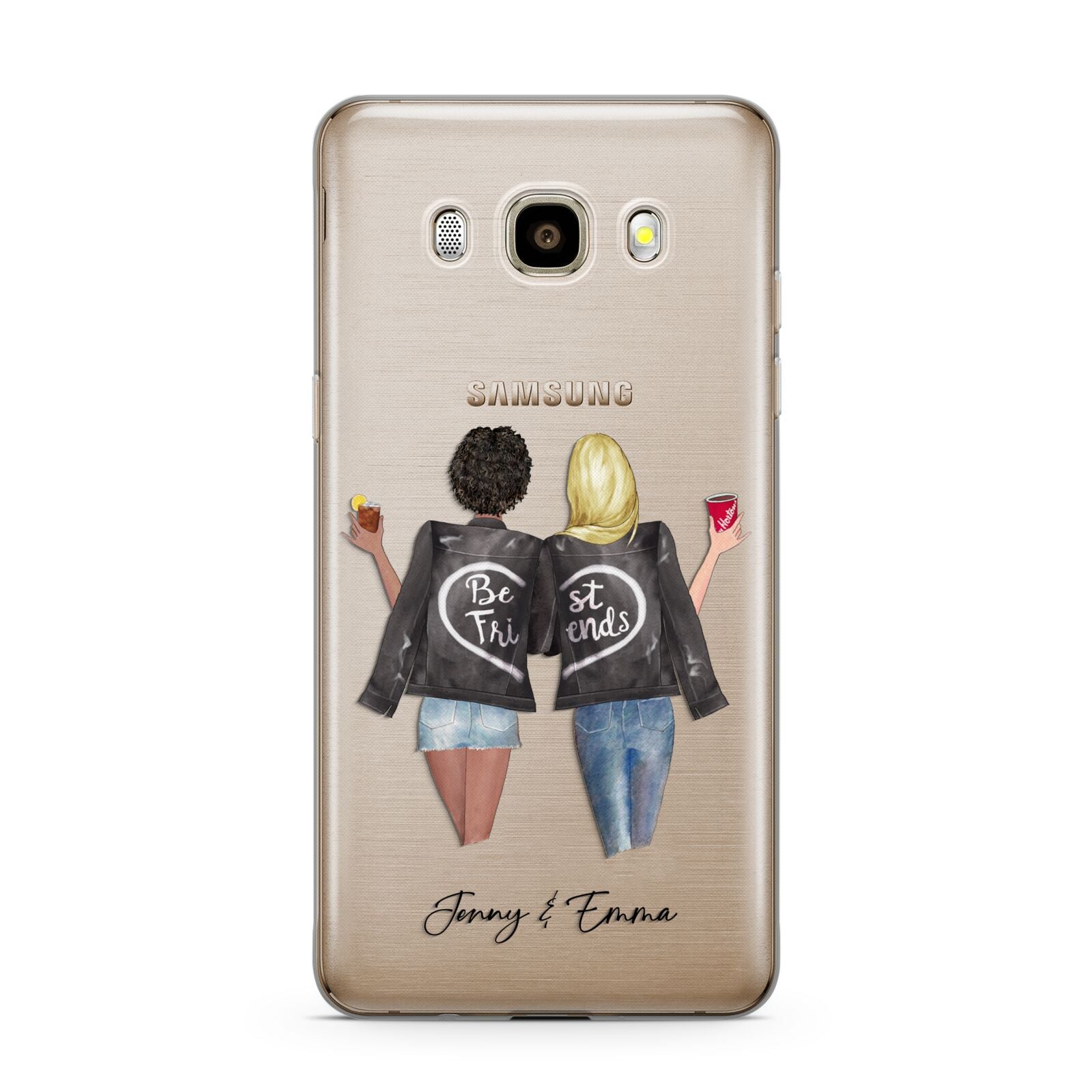 Best Friends Samsung Galaxy J7 2016 Case on gold phone