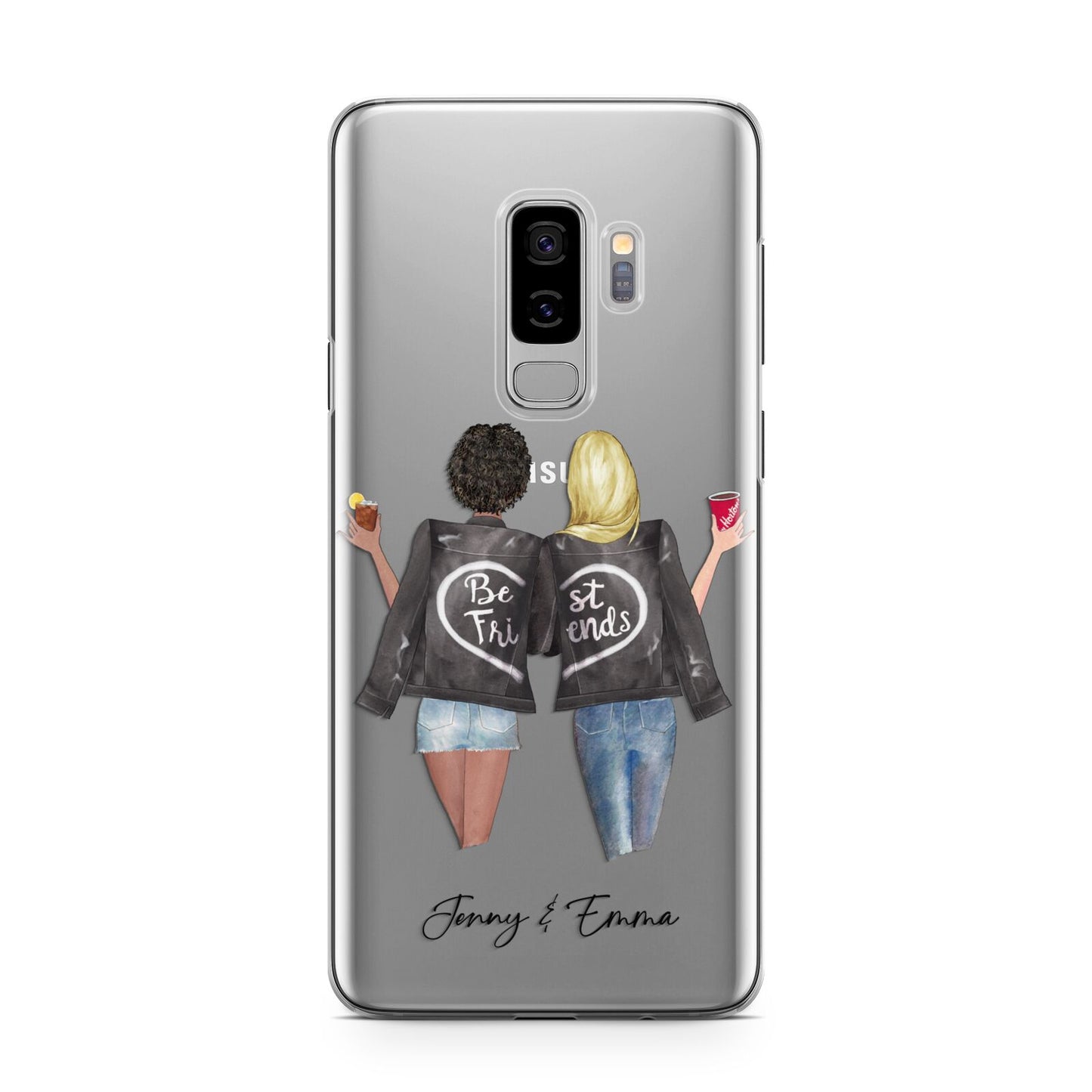 Best Friends Samsung Galaxy S9 Plus Case on Silver phone