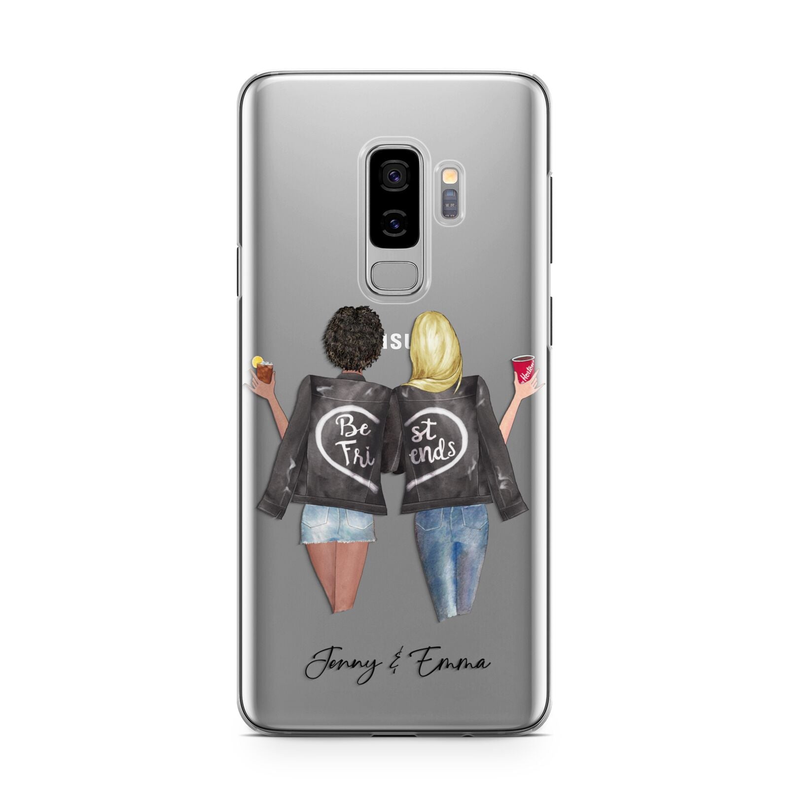 Best Friends Samsung Galaxy S9 Plus Case on Silver phone