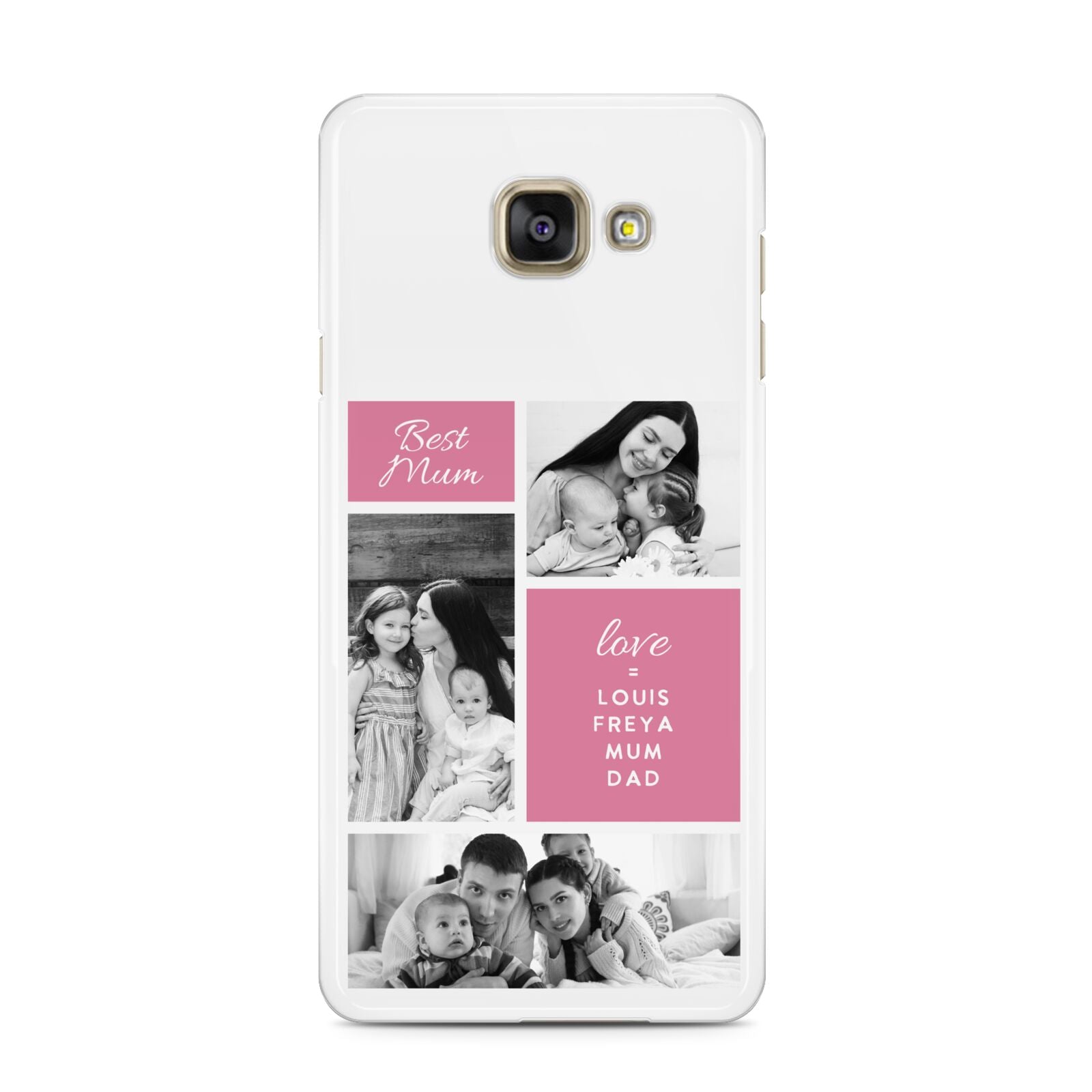 Best Mum Photo Collage Personalised Samsung Galaxy A3 2016 Case on gold phone