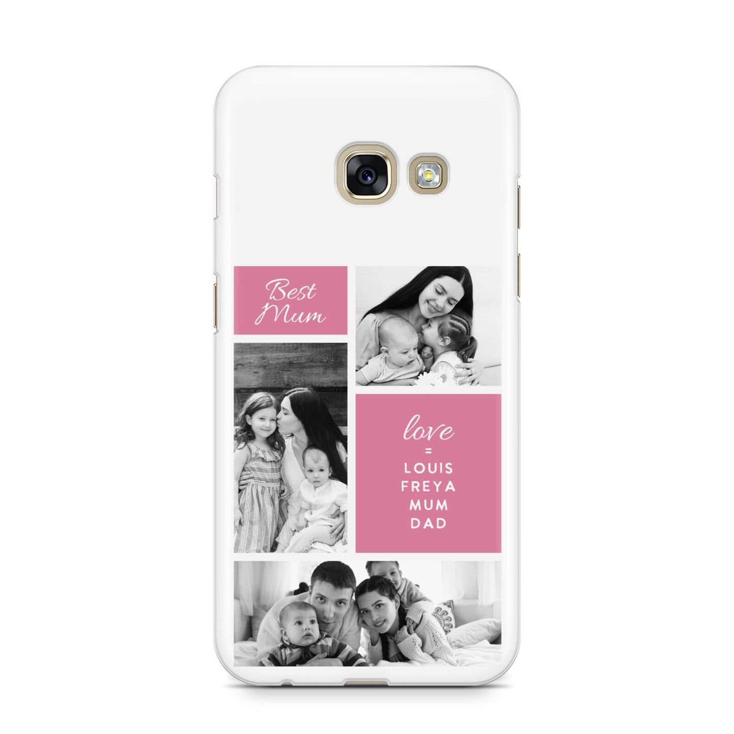 Best Mum Photo Collage Personalised Samsung Galaxy A3 2017 Case on gold phone