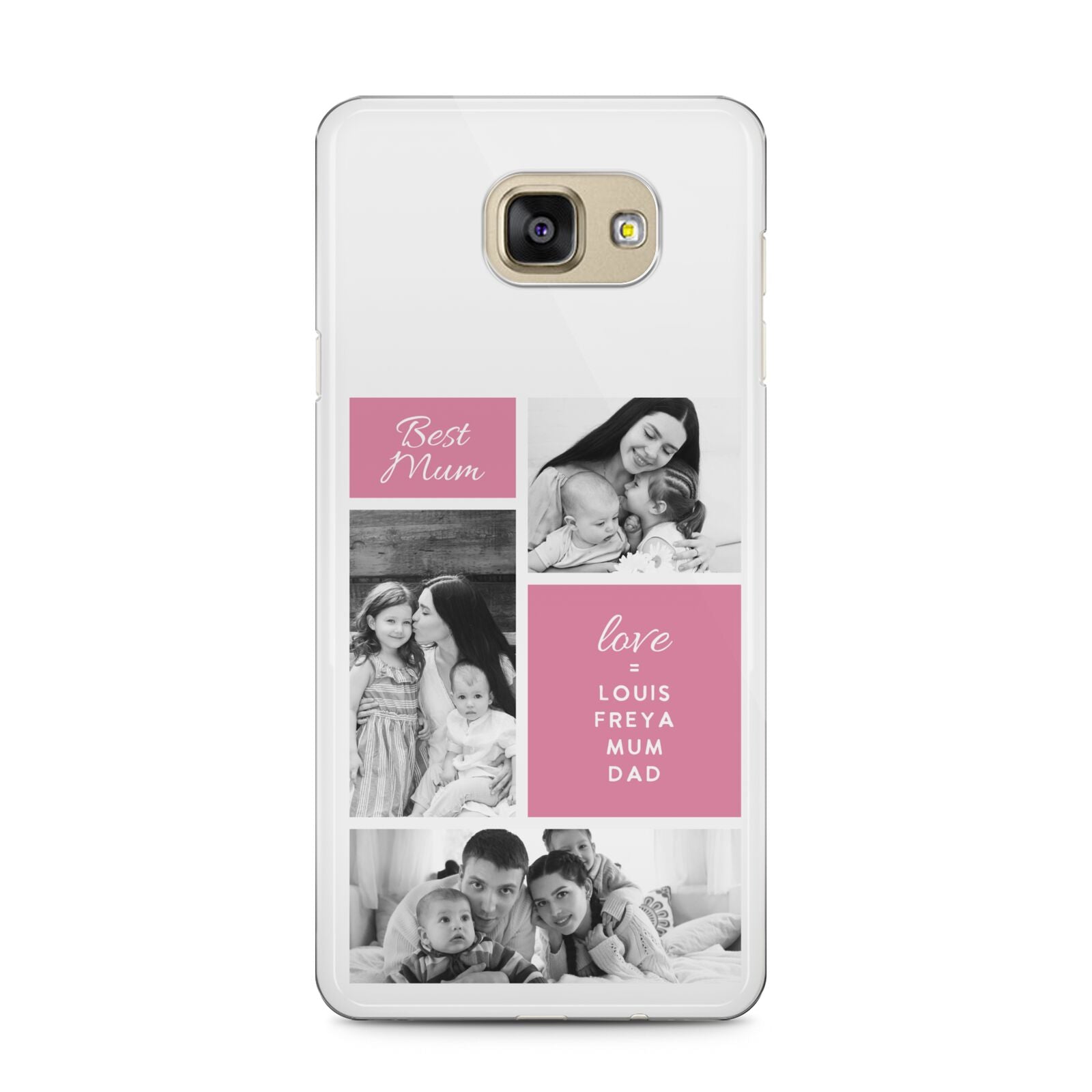 Best Mum Photo Collage Personalised Samsung Galaxy A5 2016 Case on gold phone