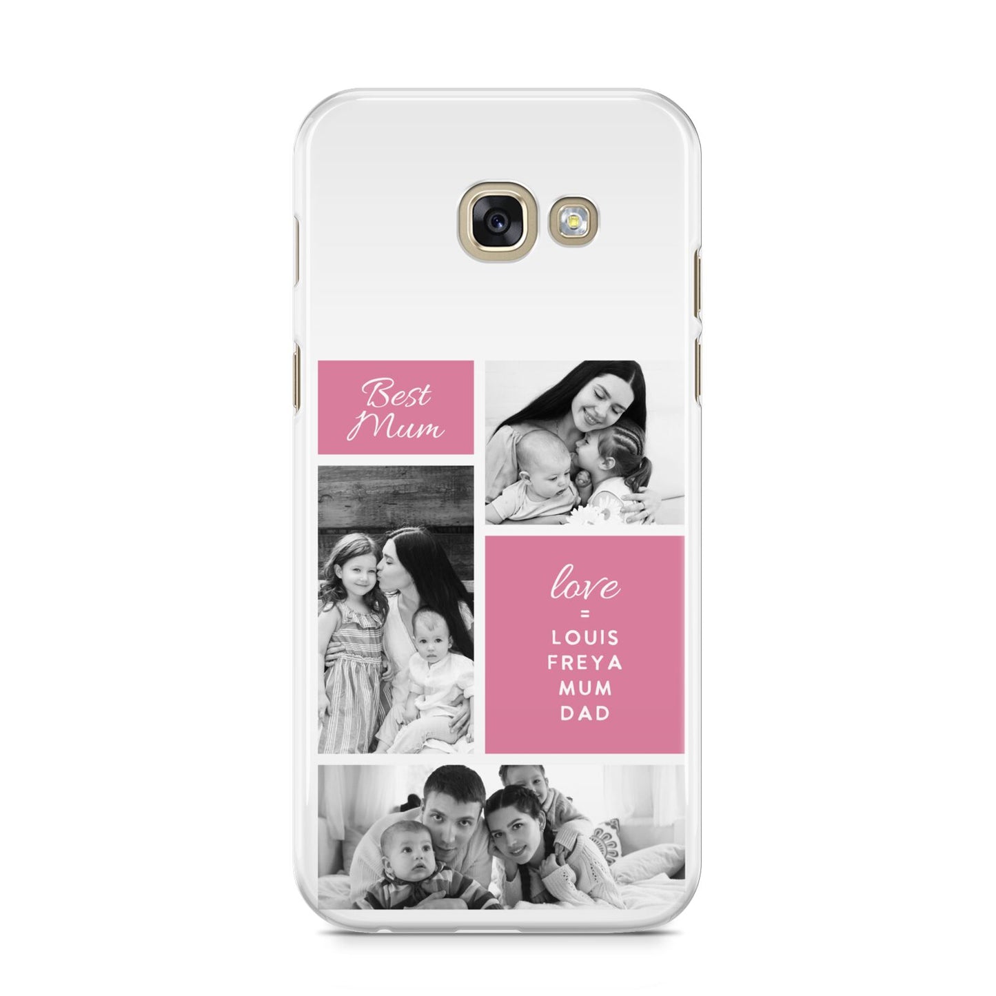 Best Mum Photo Collage Personalised Samsung Galaxy A5 2017 Case on gold phone