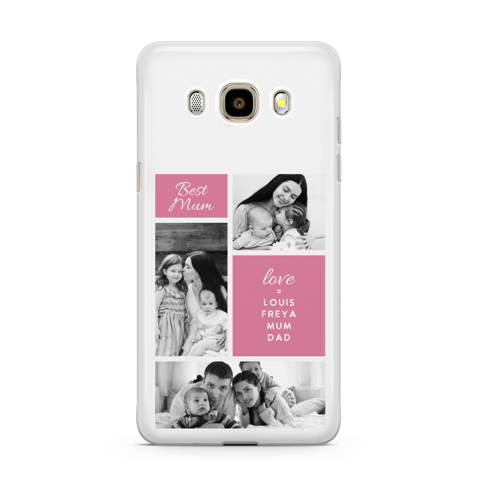 Best Mum Photo Collage Personalised Samsung Galaxy J7 2016 Case on gold phone