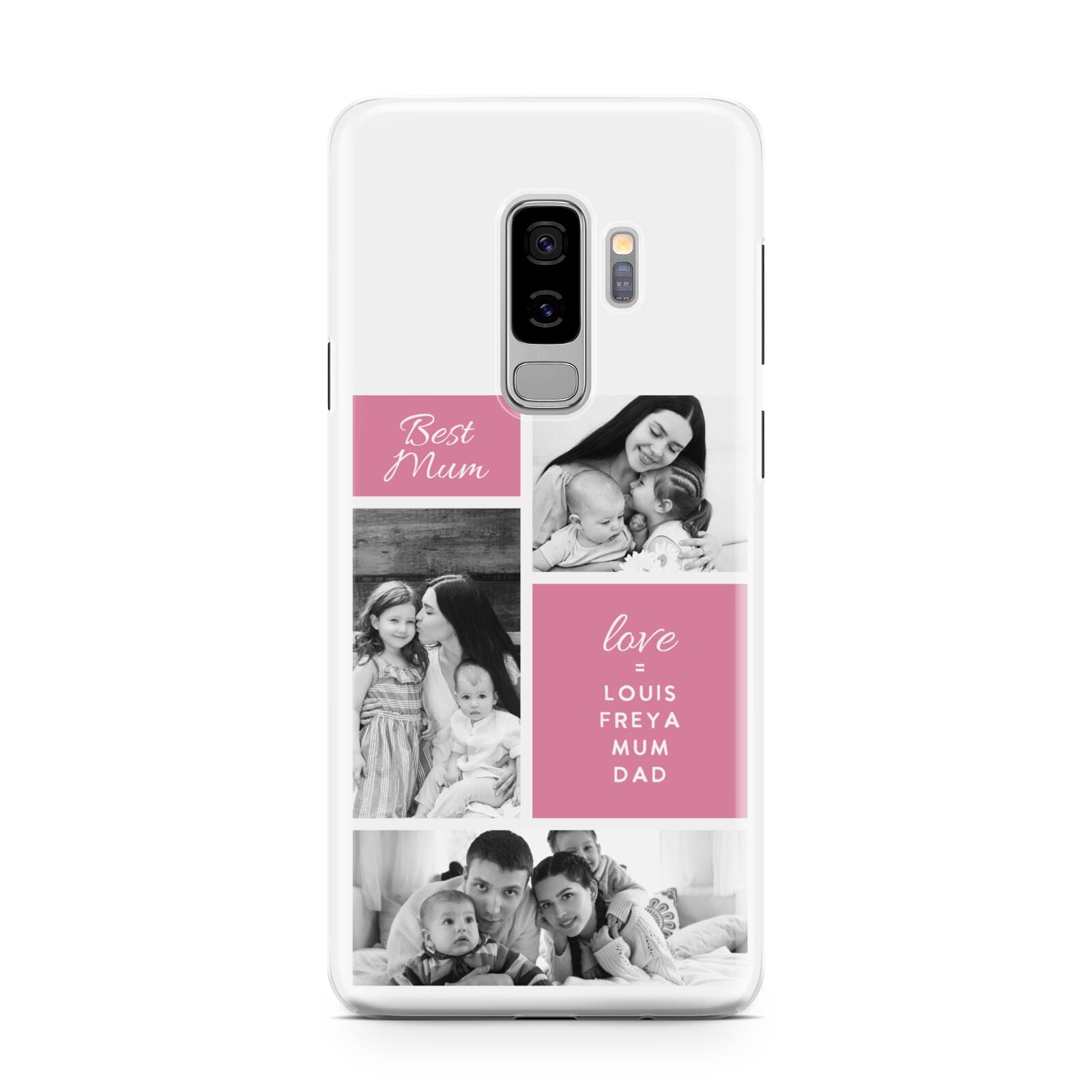 Best Mum Photo Collage Personalised Samsung Galaxy S9 Plus Case on Silver phone