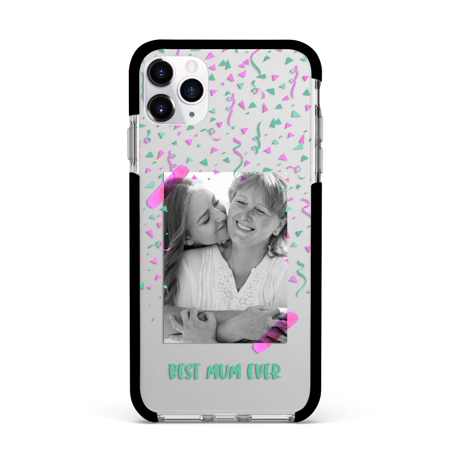 Best Mum Photo Upload Mothers Day Apple iPhone 11 Pro Max in Silver with Black Impact Case