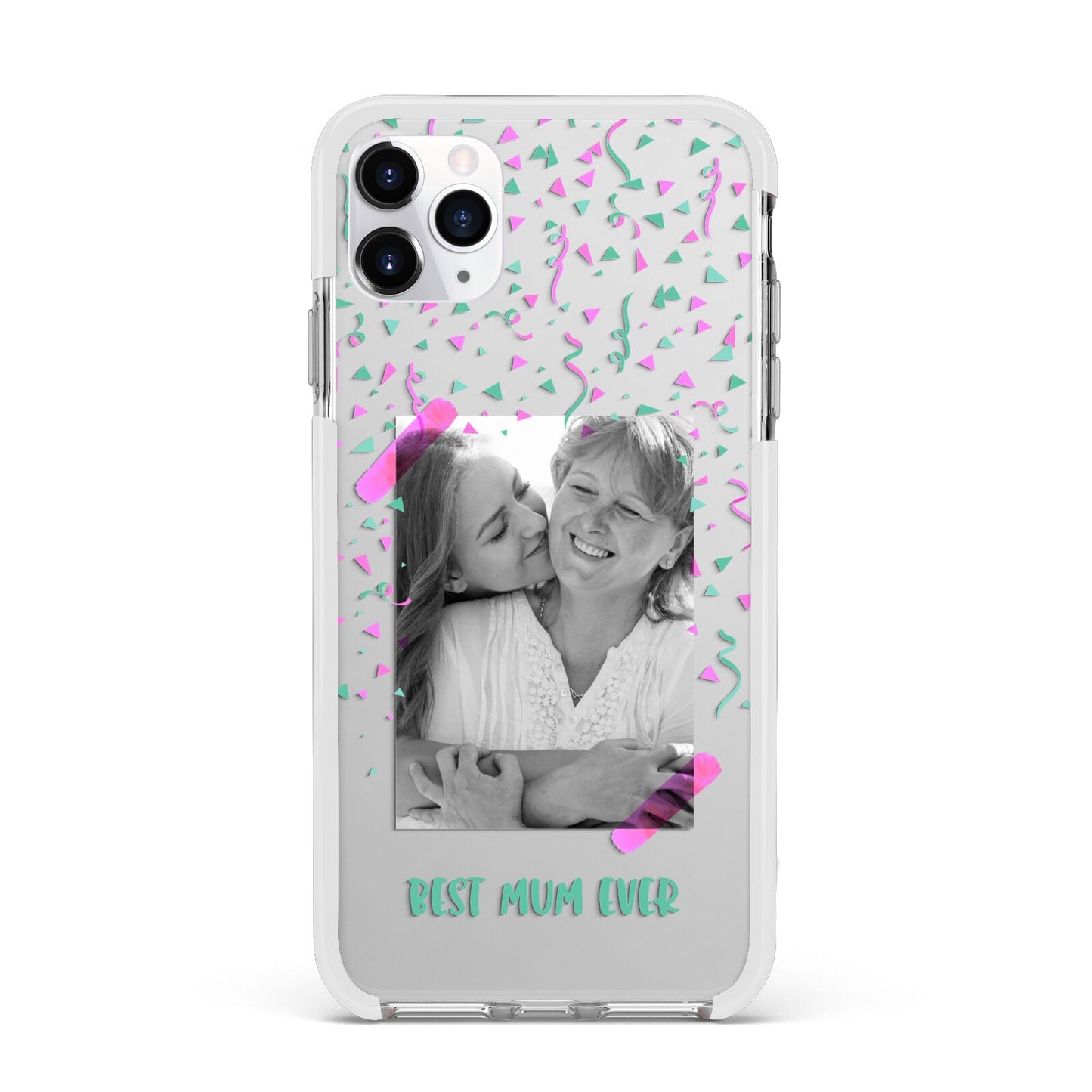 Best Mum Photo Upload Mothers Day Apple iPhone 11 Pro Max in Silver with White Impact Case