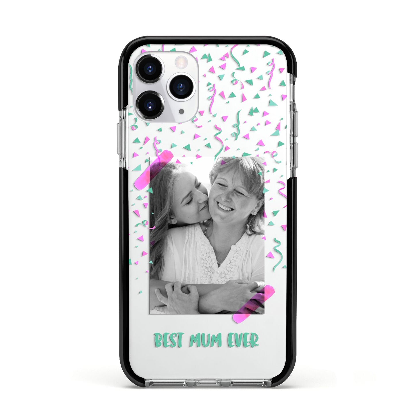 Best Mum Photo Upload Mothers Day Apple iPhone 11 Pro in Silver with Black Impact Case