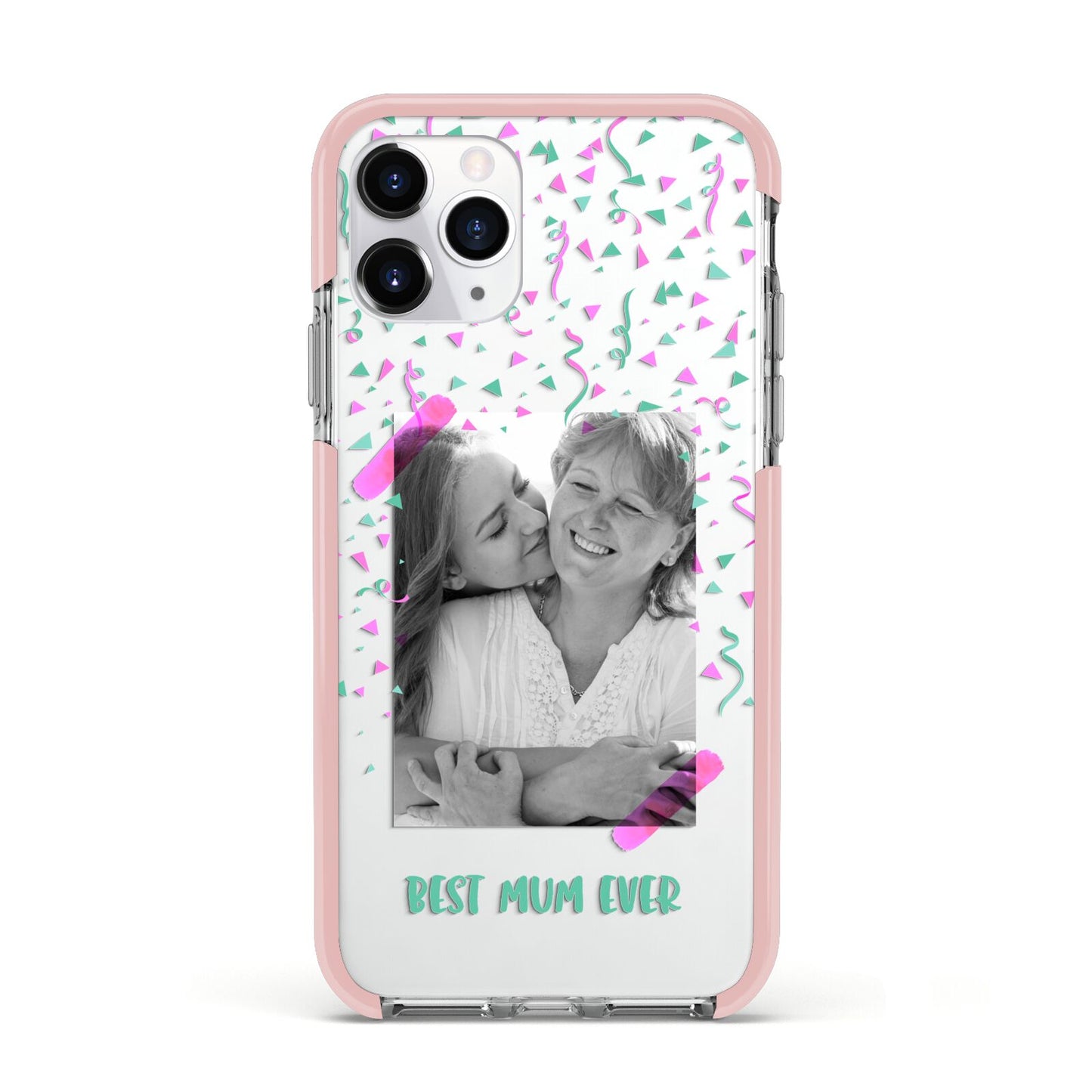 Best Mum Photo Upload Mothers Day Apple iPhone 11 Pro in Silver with Pink Impact Case