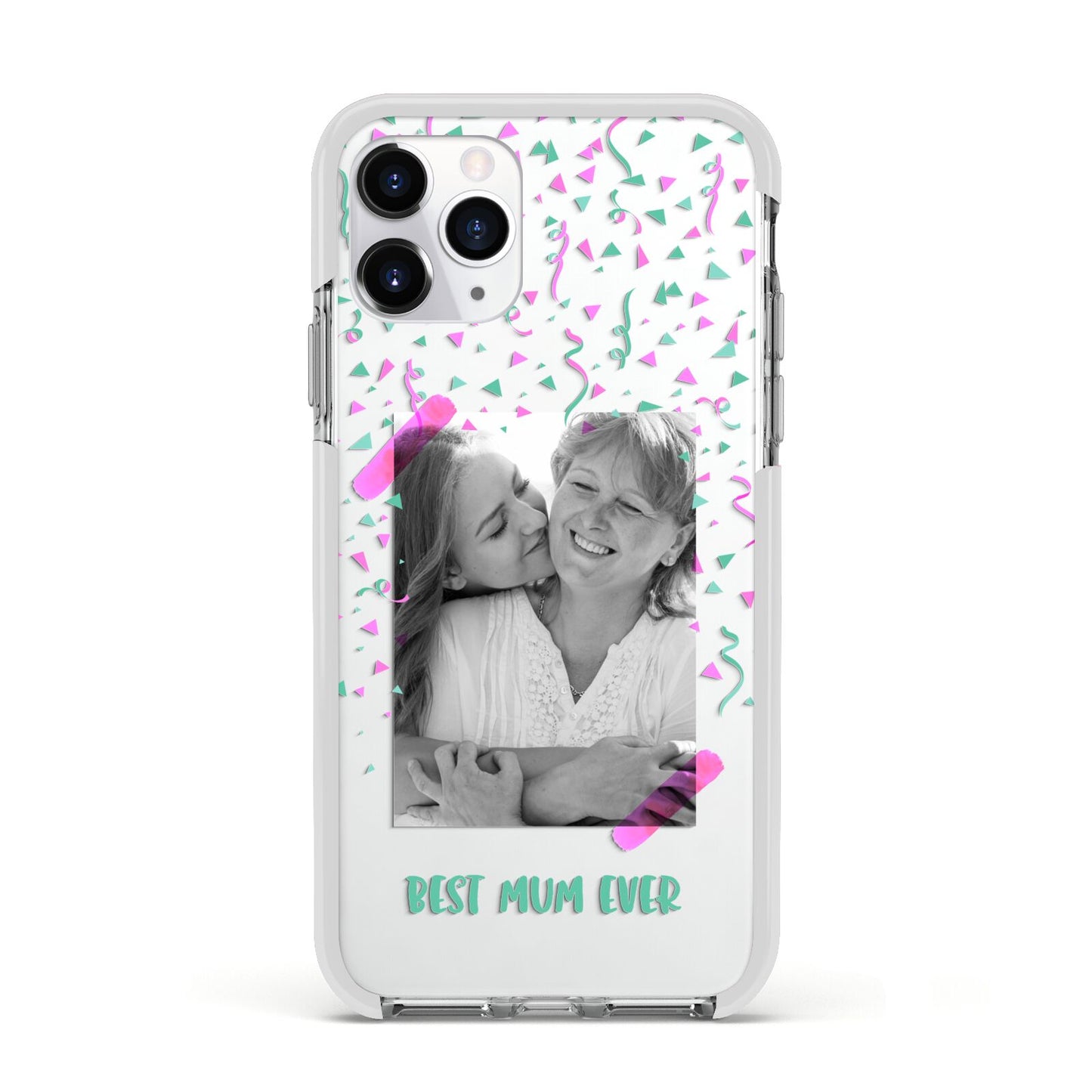 Best Mum Photo Upload Mothers Day Apple iPhone 11 Pro in Silver with White Impact Case