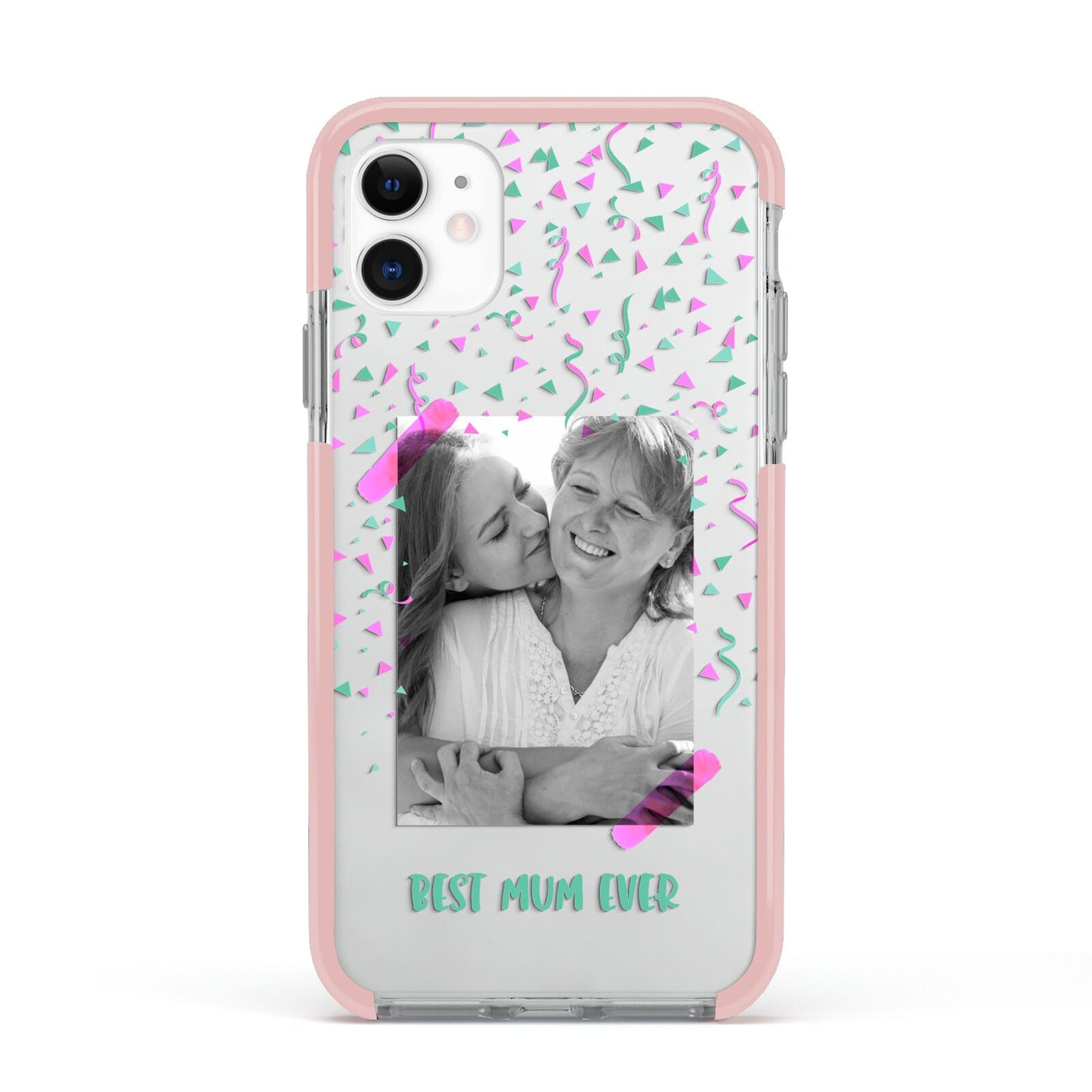 Best Mum Photo Upload Mothers Day Apple iPhone 11 in White with Pink Impact Case